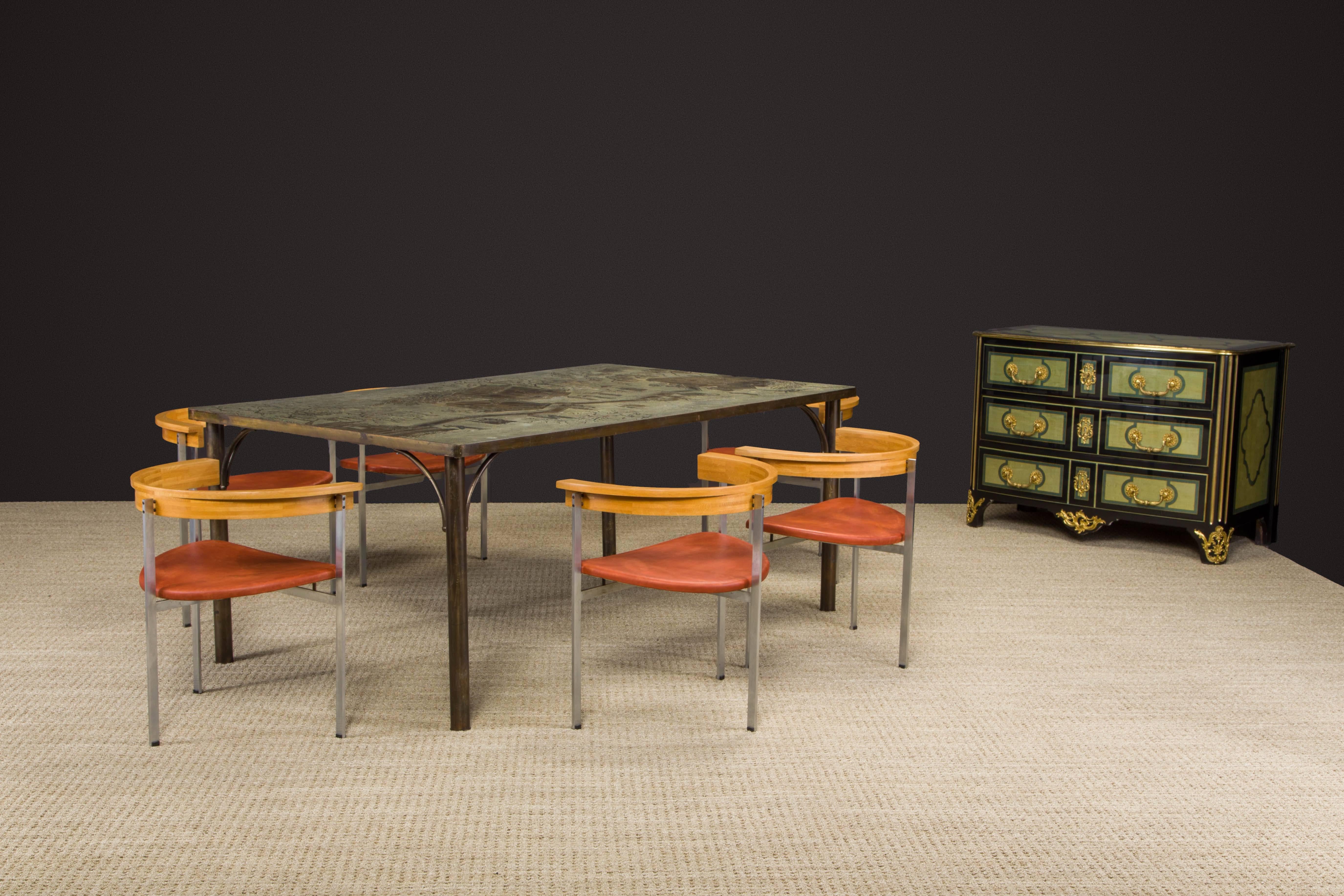 PK-11' Sessel von Poul Kjærholm für EKC, Sechser-Set, Dänemark um 1957, signiert im Angebot 1
