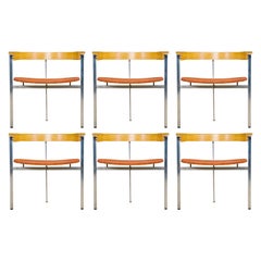 Sillones "PK-11" de Poul Kjærholm para EKC, Juego de seis, Dinamarca c. 1957, Firmado
