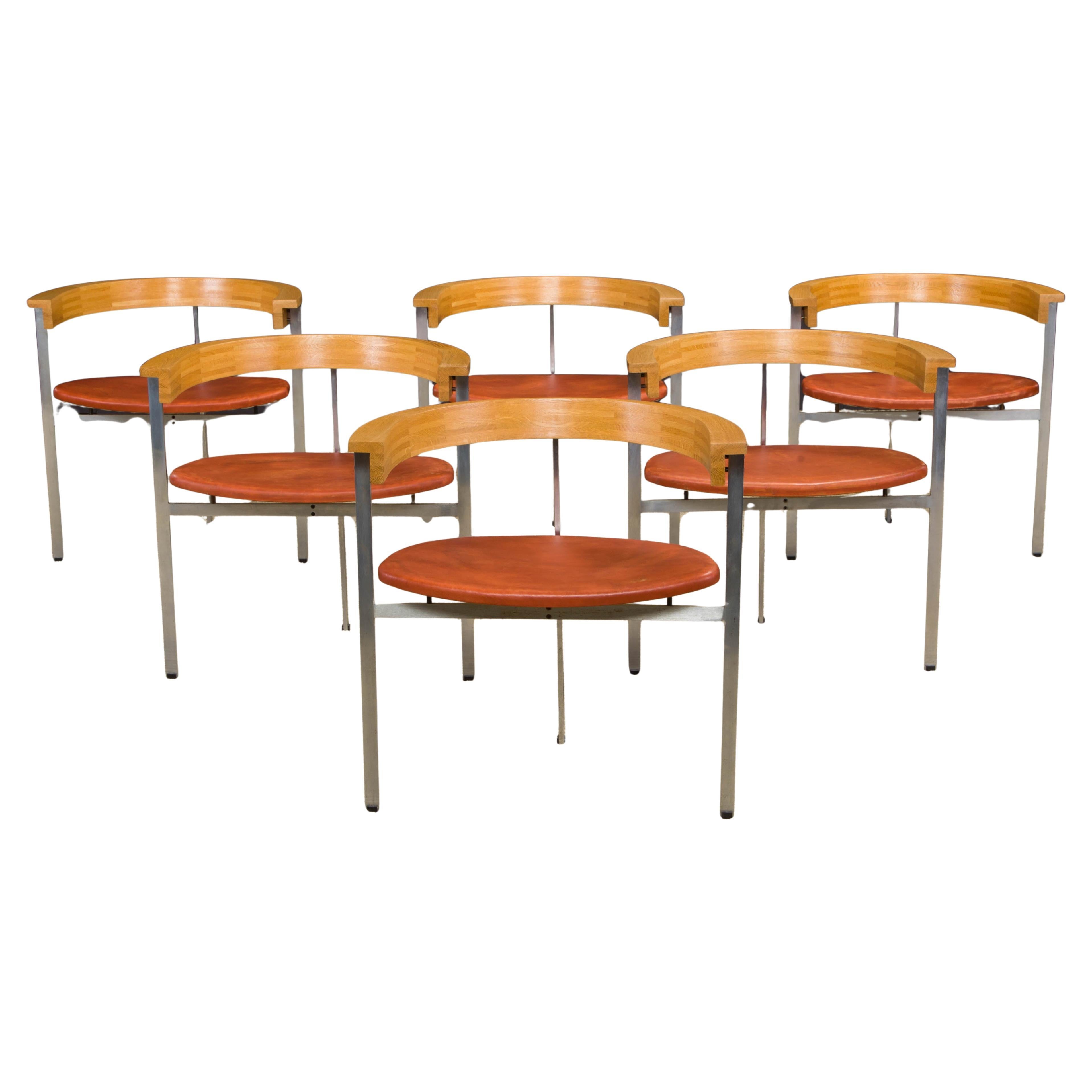 PK-11
 Sessel von Poul Kjærholm für EKC, Sechser-Set, Dänemark um 1957, signiert im Angebot