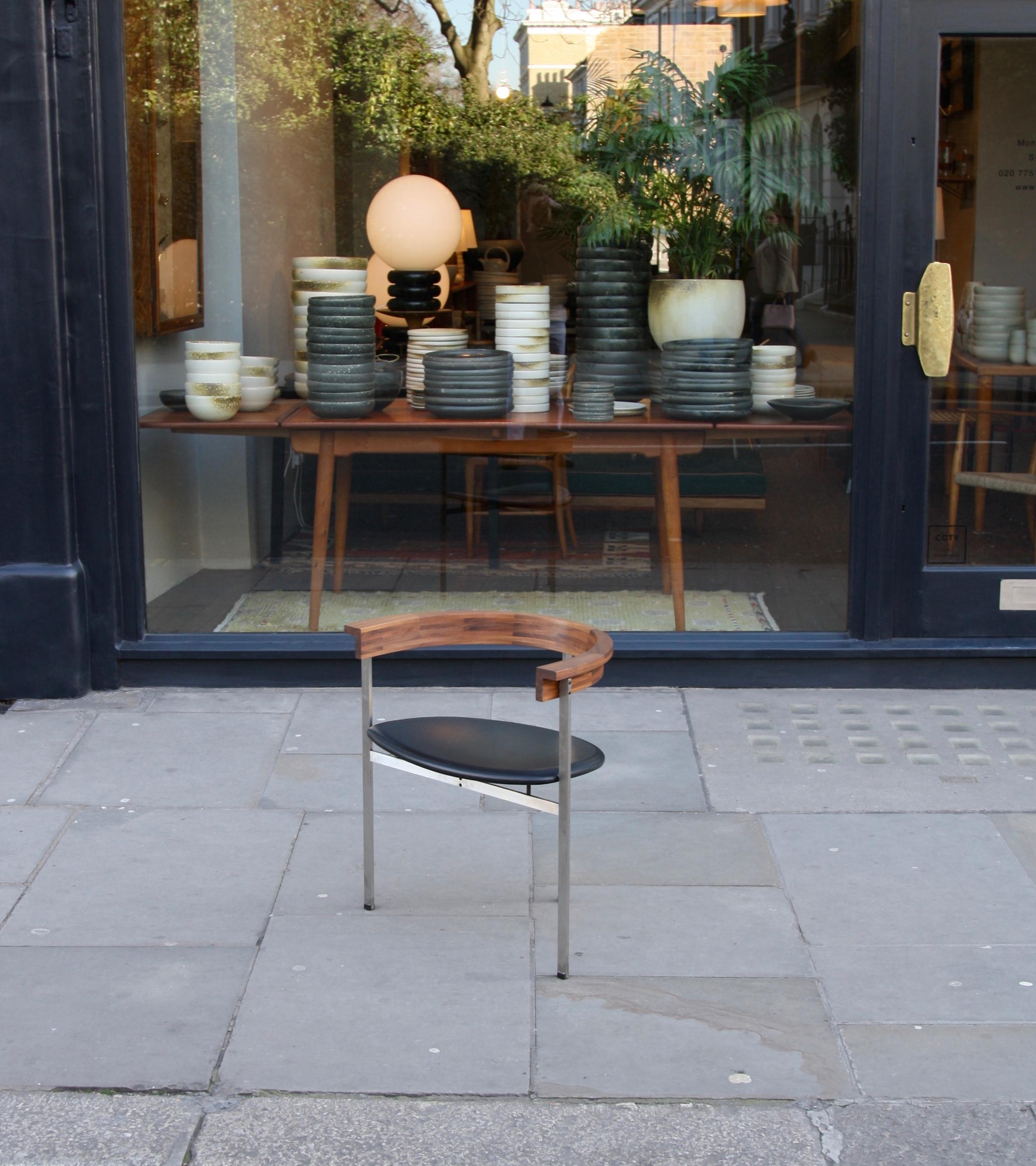 Danish PK 11 by Poul Kjaerholm in Walnut & Black Elegance Leather by Thomas Kjaerholm