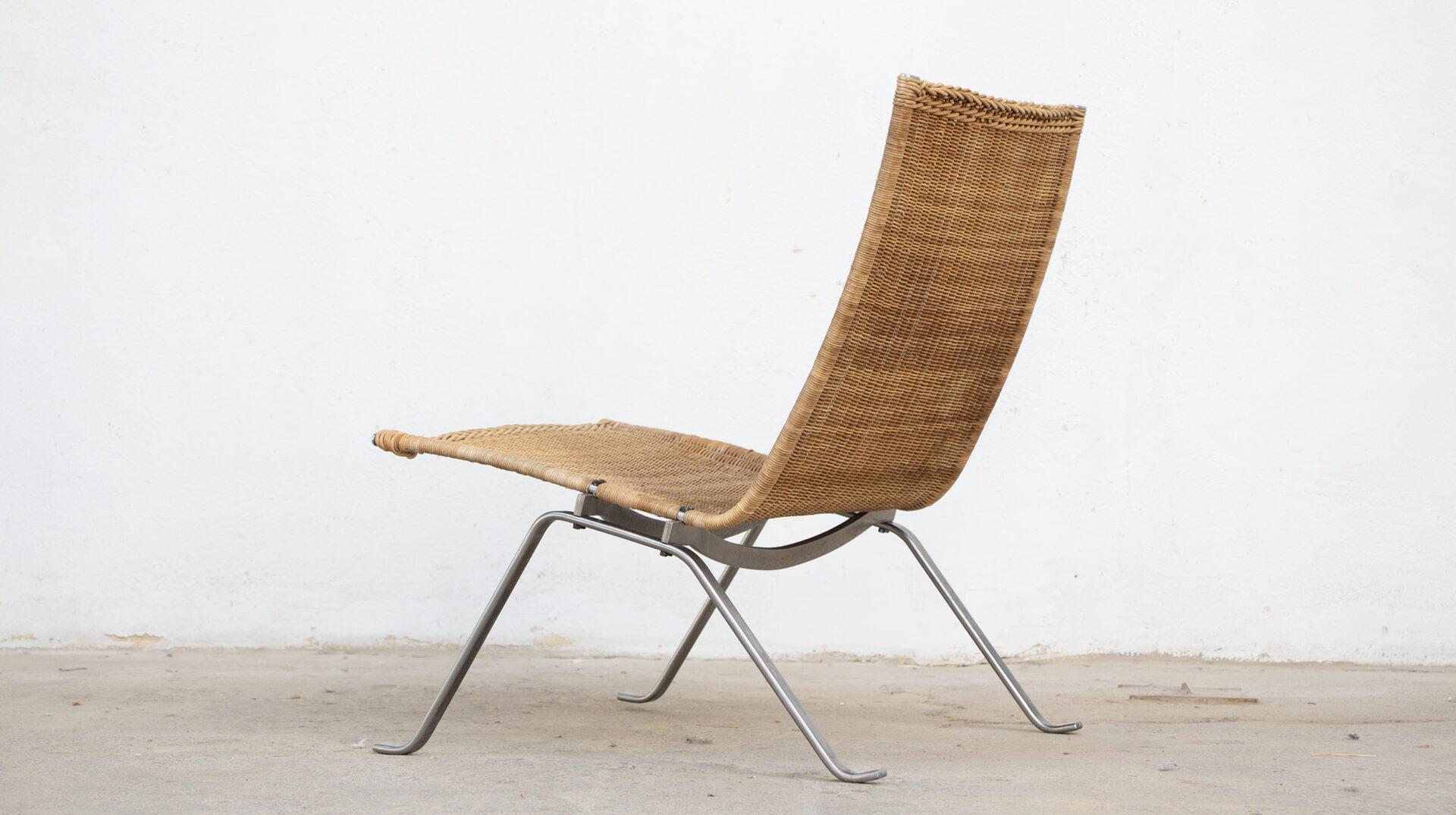 Mid-Century Modern PK 22 armchair by Poul Kjærholm, first edition by E. Kold Christensen For Sale