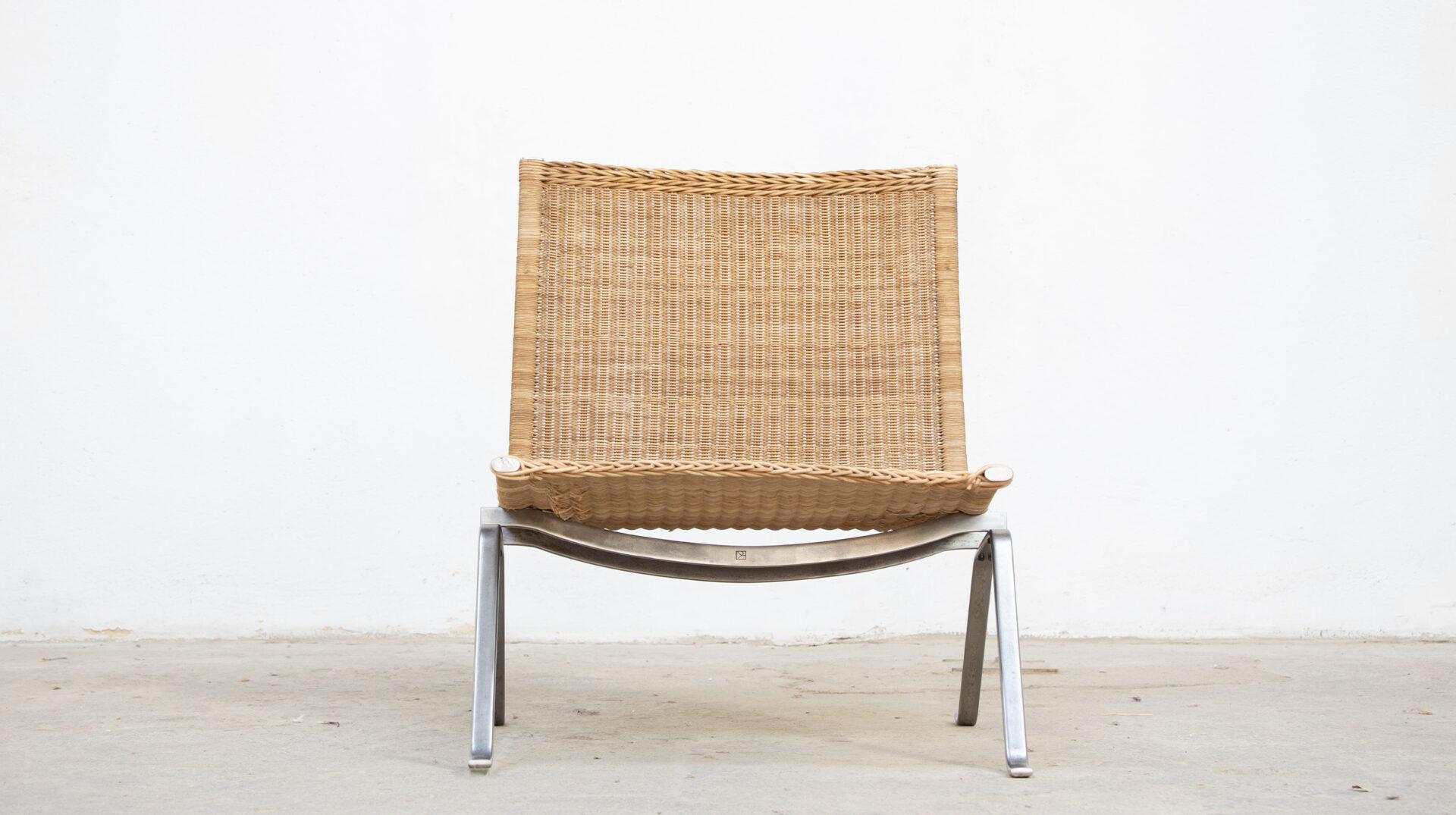 Danish PK 22 armchair by Poul Kjærholm, first edition by E. Kold Christensen For Sale