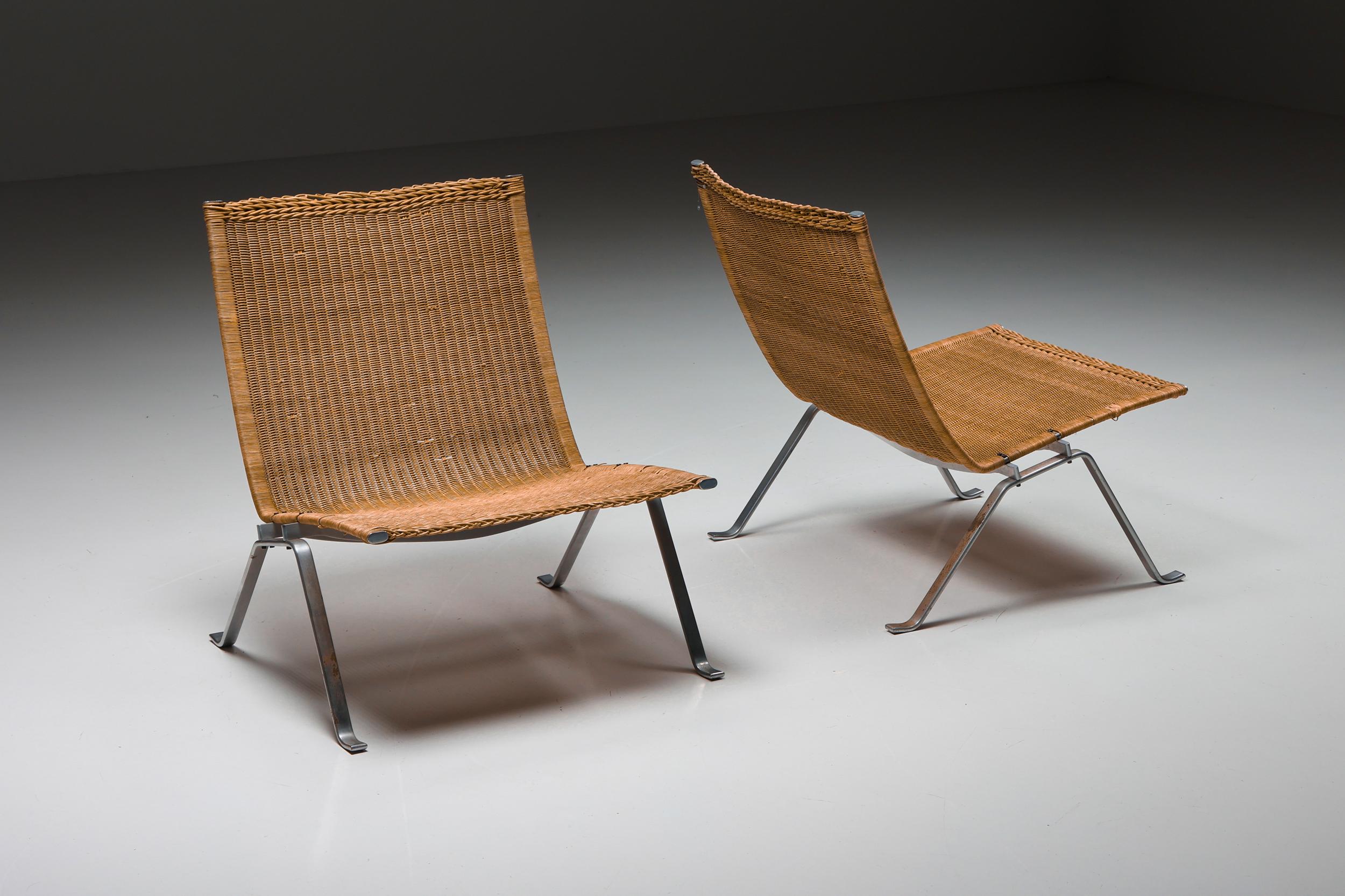 PK-22 Easy Chair von Poul Kjrholm für Fritz Hansen, Skandinavische Moderne, 1980er Jahre (Dänisch) im Angebot