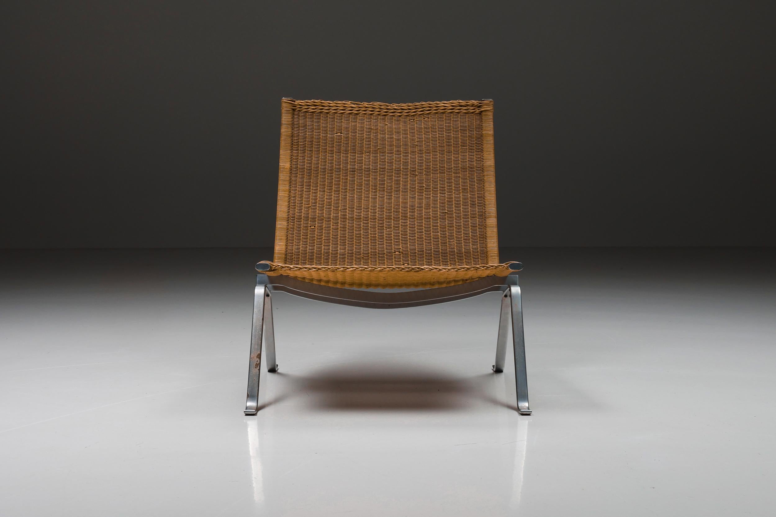 PK-22 Easy Chair von Poul Kjrholm für Fritz Hansen, Skandinavische Moderne, 1980er Jahre im Zustand „Hervorragend“ im Angebot in Antwerp, BE