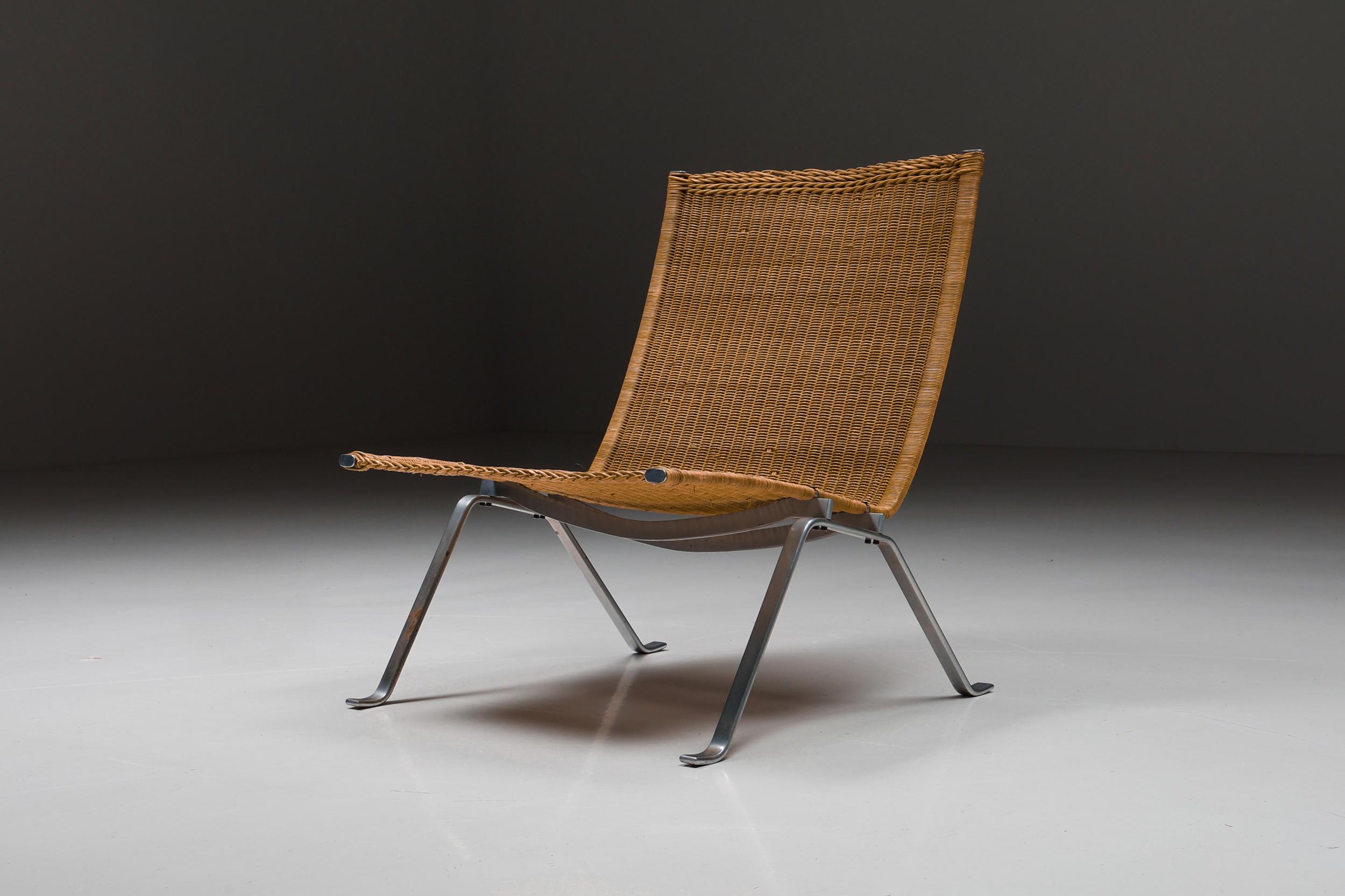 Danish PK-22 Easy Chair by Poul Kjærholm for Fritz Hansen, Scandinavian Modern, 1980's For Sale