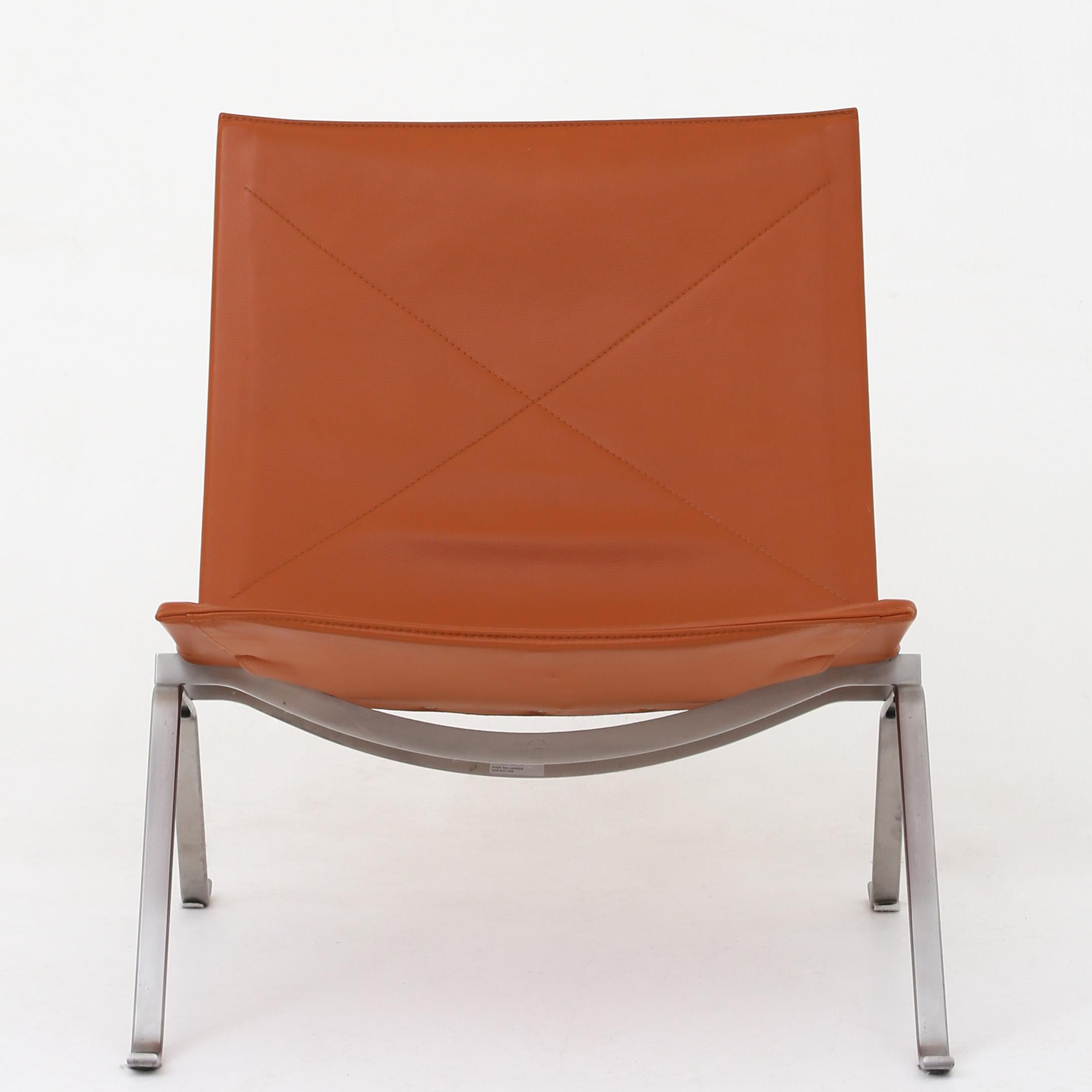 Patinated PK 22 Easy Chair by Poul Kjærholm