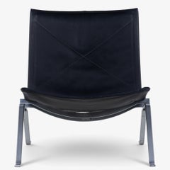 PK 22 - Easy chair in black leather by Poul Kjærholm