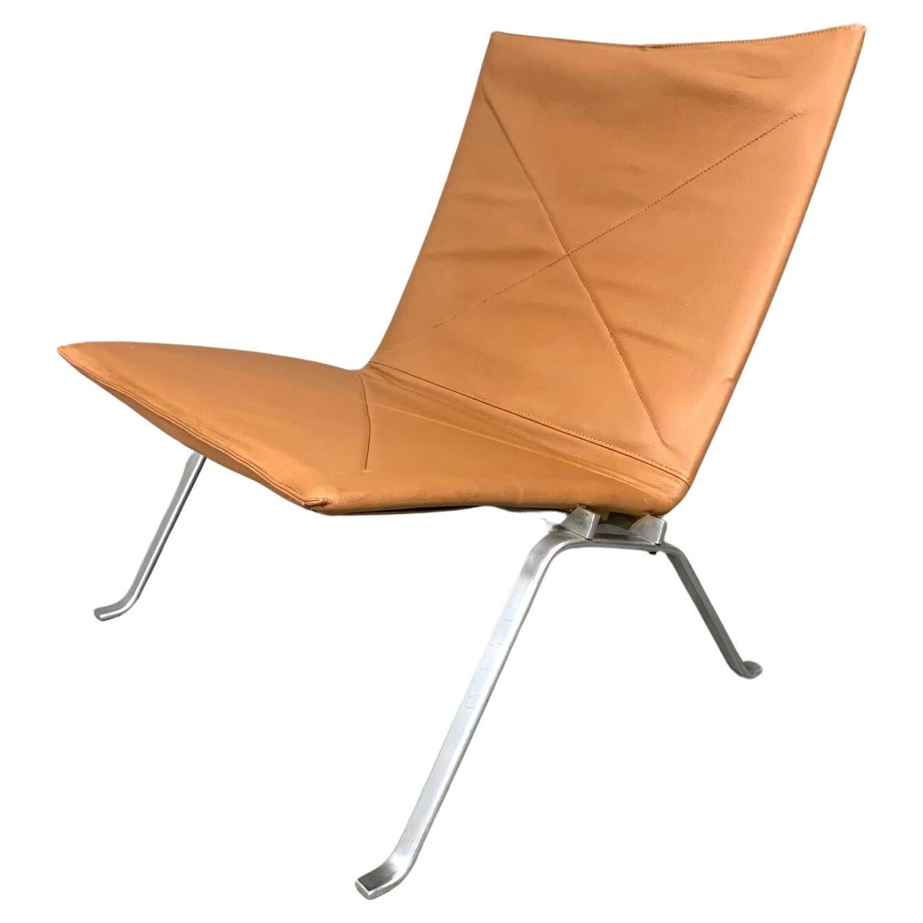 PK 22 Lounge Chair by Poul Kjærholm for E. Kold Christensen with Brown Leather