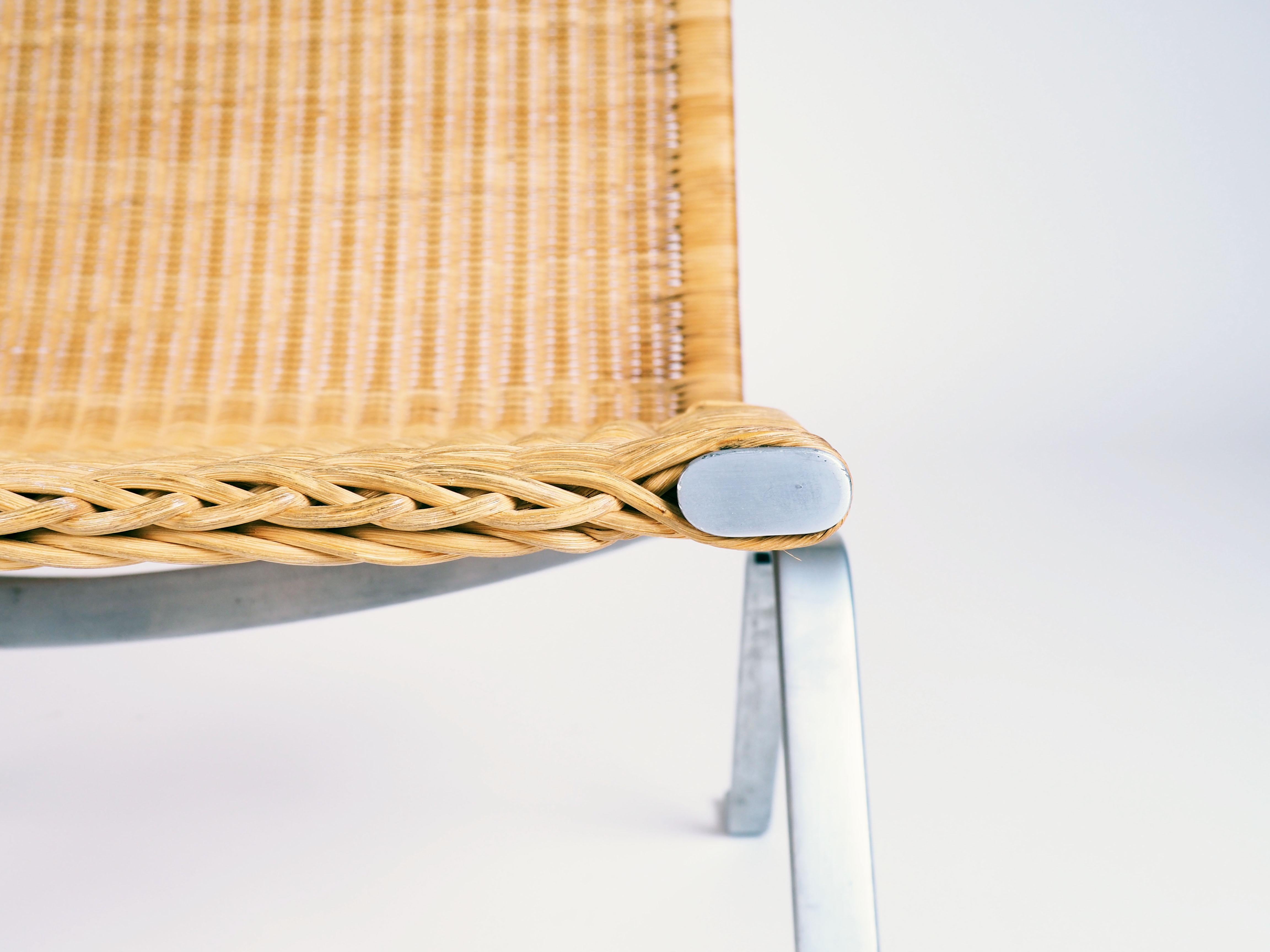 PK-22 Lounge Chair in Steel and Rattan, Designed by Poul Kjærholm at ...