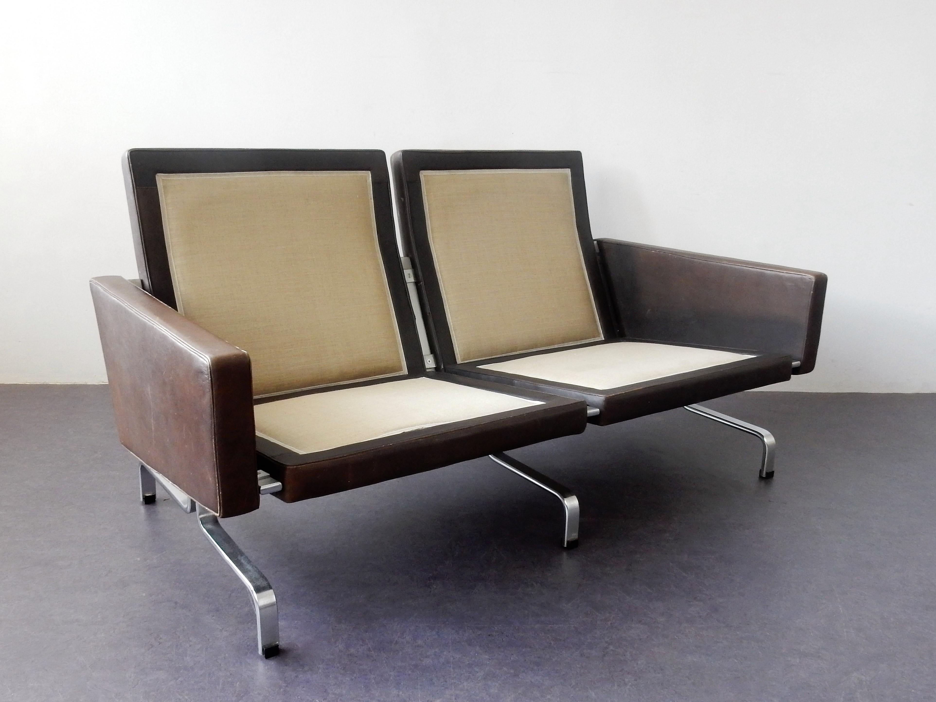 Mid-Century Modern PK-31/2 Leather Sofa by Poul Kjaerholm for E. Kold Christensen, 1958, Denmark For Sale