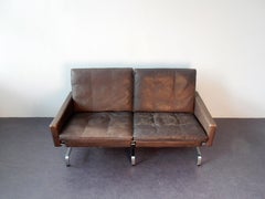 PK-31/2 Sofa aus braunem Leder von Poul Kjaerholm für E. Kold Christensen, 1958
