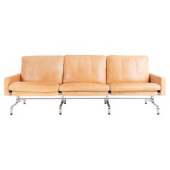 Vintage PK 31/3 - 3 seater sofa in natural leather by Poul Kjærholm