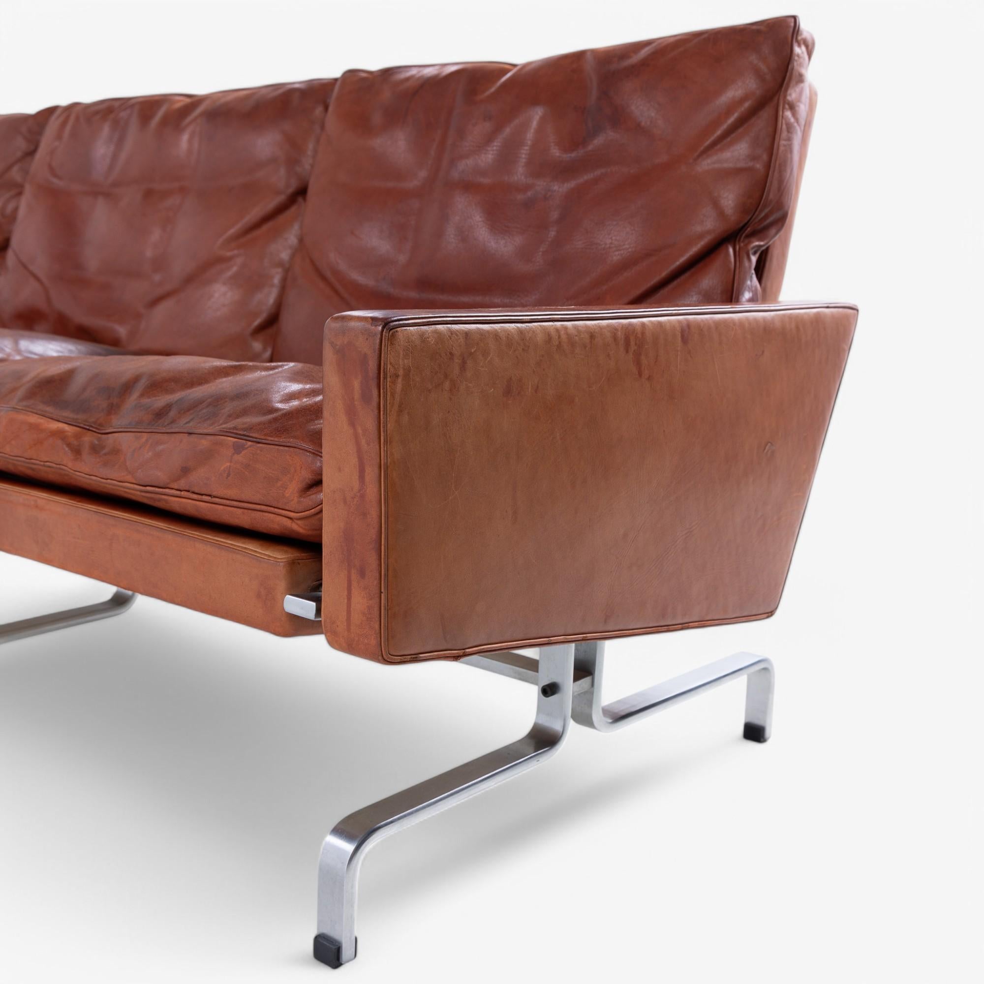 PK 31/3 - 3-Sitzer Sofa in original Leder von Poul Kjærholm im Angebot 3