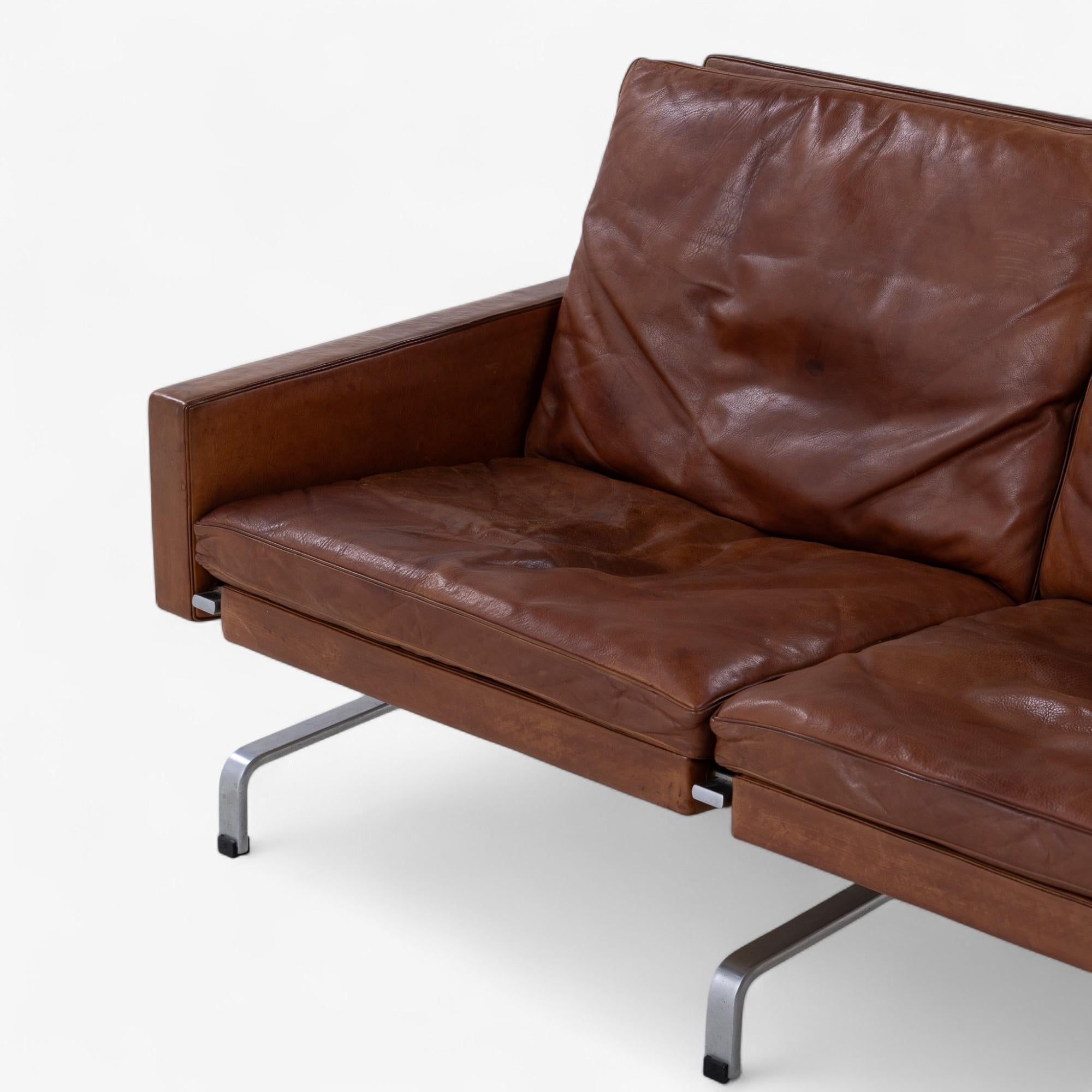 PK 31/3 - Canapé 3 places en cuir d'origine par Poul Kjærholm Bon état - En vente à Copenhagen, DK