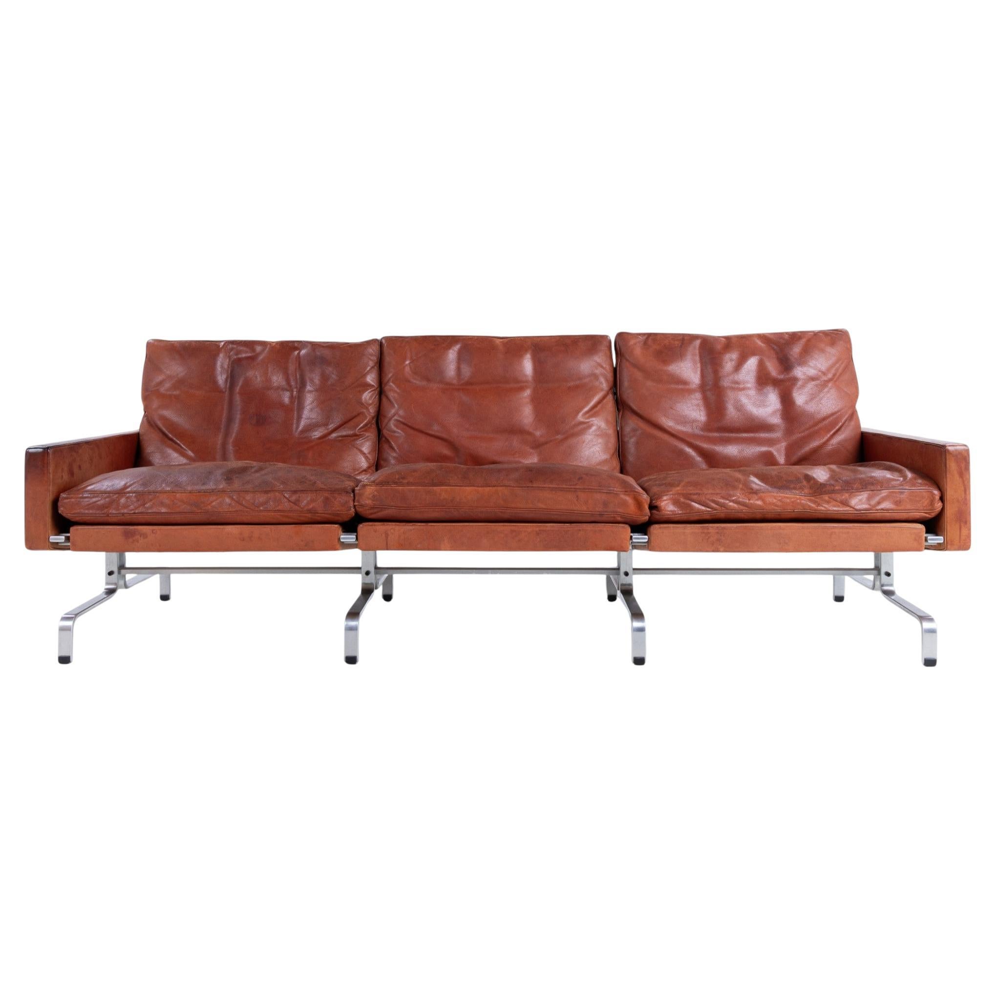 PK 31/3 - 3 seater sofa in original leather by Poul Kjærholm