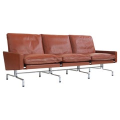 Divano in pelle PK 31-3 di Poul Kjærholm, E. Kold Christensen, Danimarca 1960