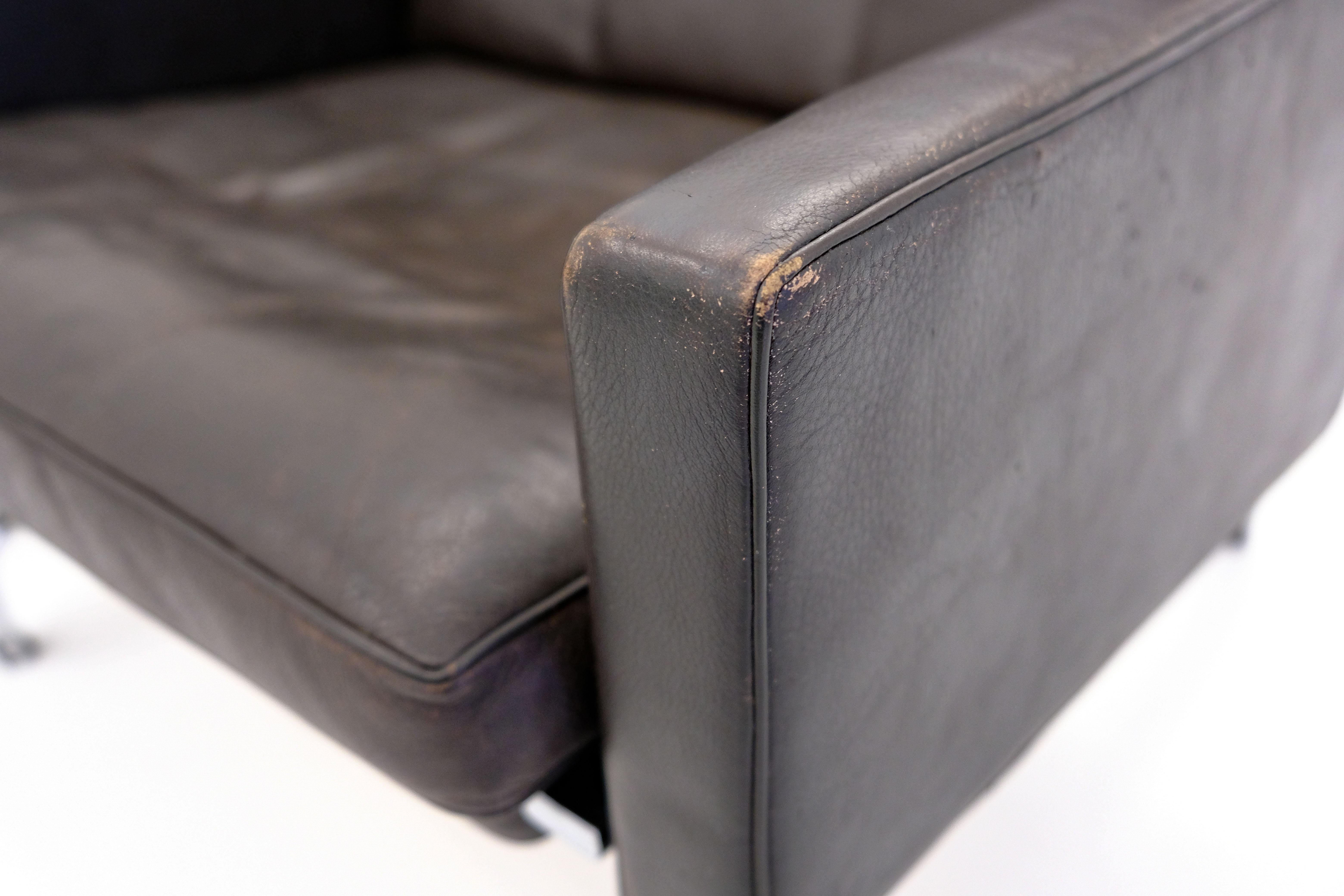 Pk 31/3 Sofa + 2 Pk 31 Easy Chairs by Poul Kjaerholm, Dark Brown Leather 10