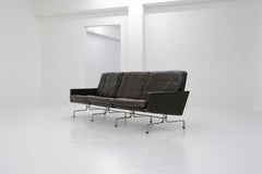 Pk 31/3 Sofa + 2 Pk 31 Easy Chairs by Poul Kjaerholm, Dark Brown Leather