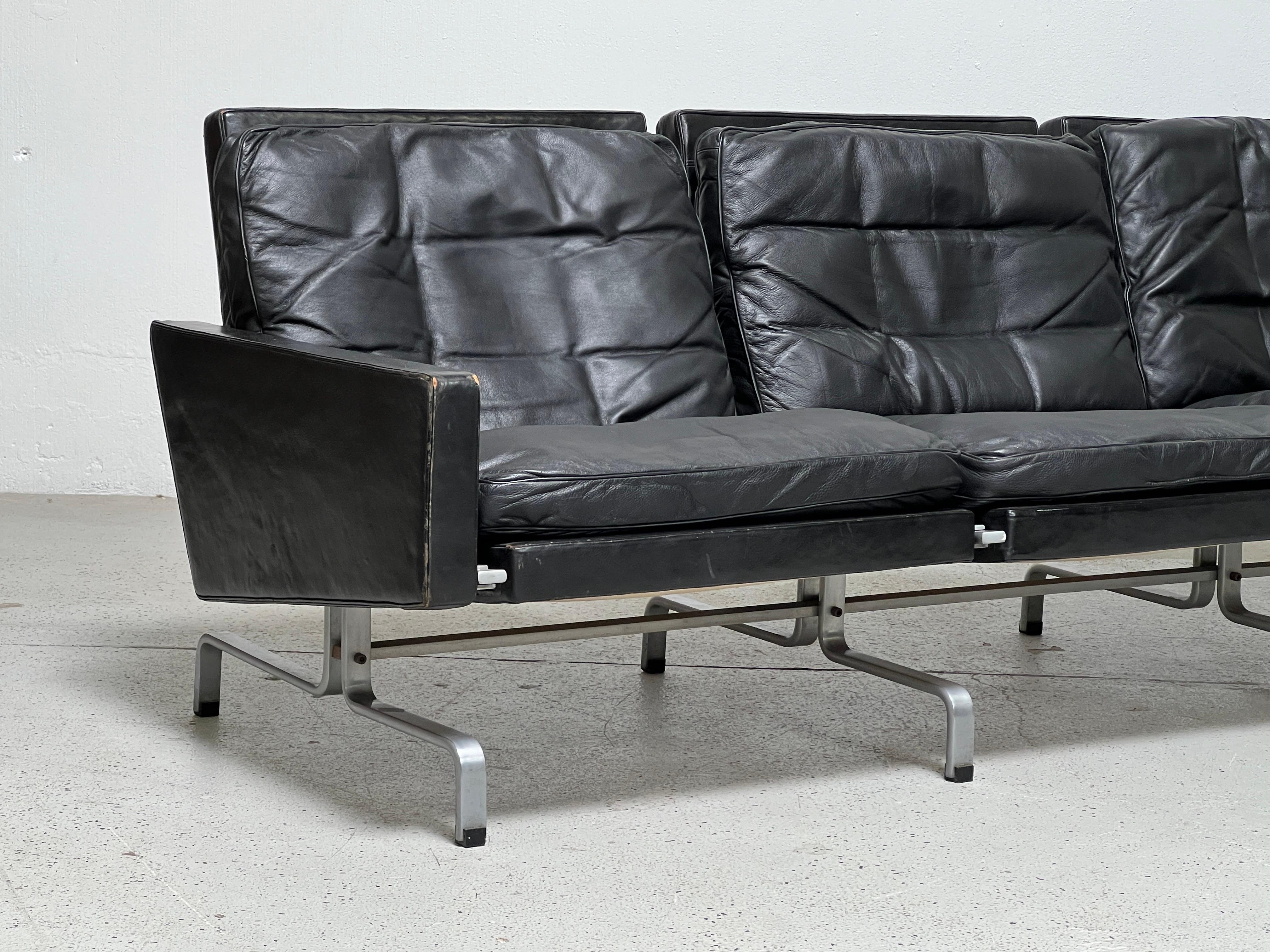 Leather PK-31/3 Sofa by Poul Kjærholm for E. Kold Christensen For Sale