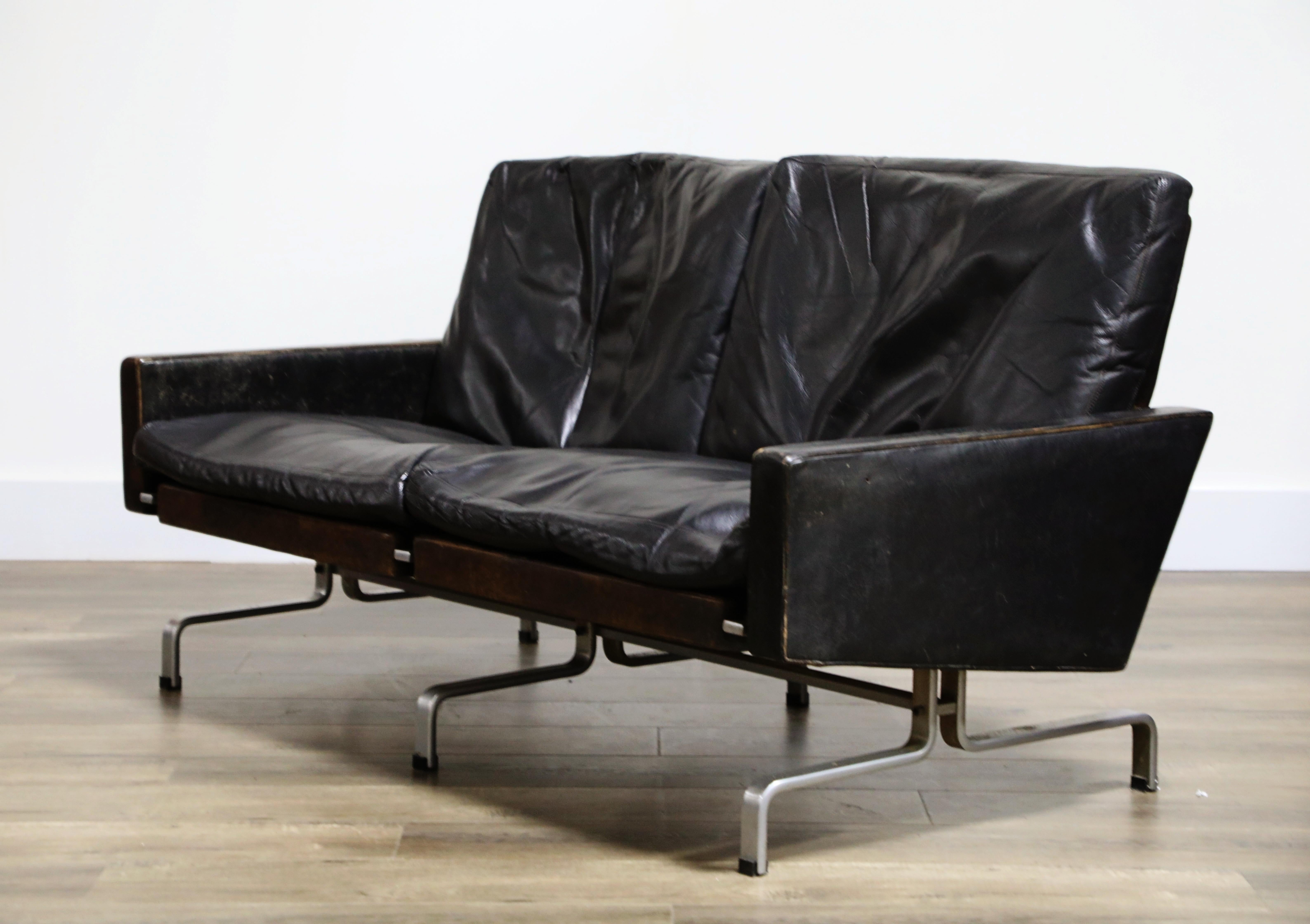 Steel PK-31 Loveseat Sofa by Poul Kjærholm for E. Kold Christensen, 1960s Denmark 