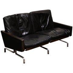 PK-31 Loveseat Sofa de Poul Kjærholm pour E. Kold Christensen:: années 1960 Danemark