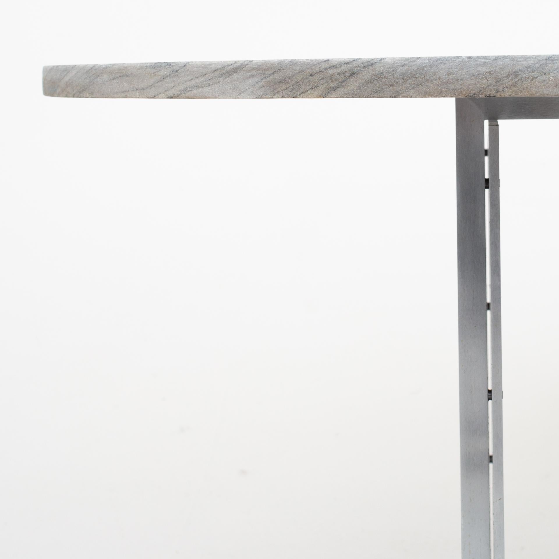 PK 54, dining table with top in flint-rolled Cippolini marble and brushed steel frame. Designed in 1963. Maker E. Kold Christensen.