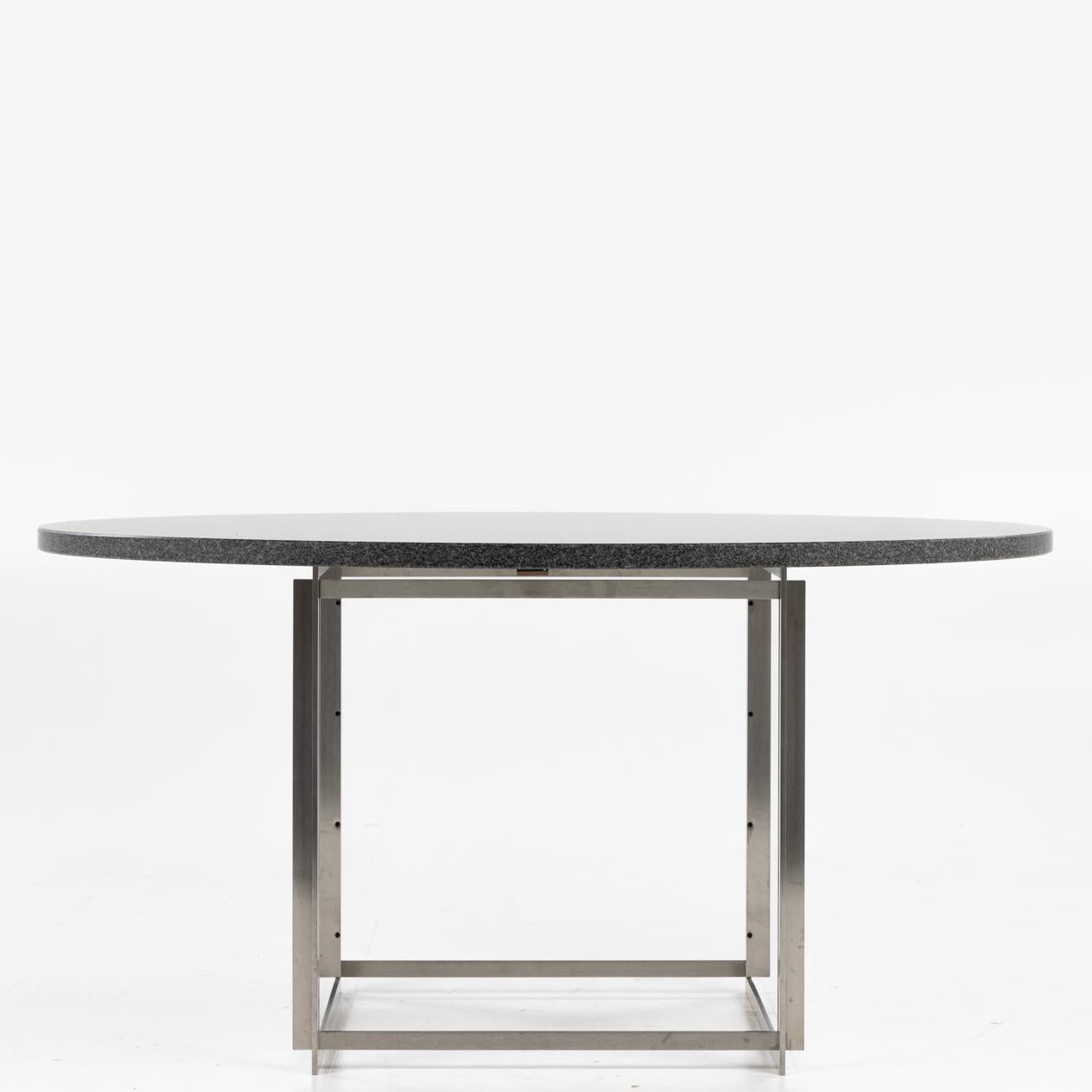 Steel PK 54 dining table by Poul Kjærholm For Sale