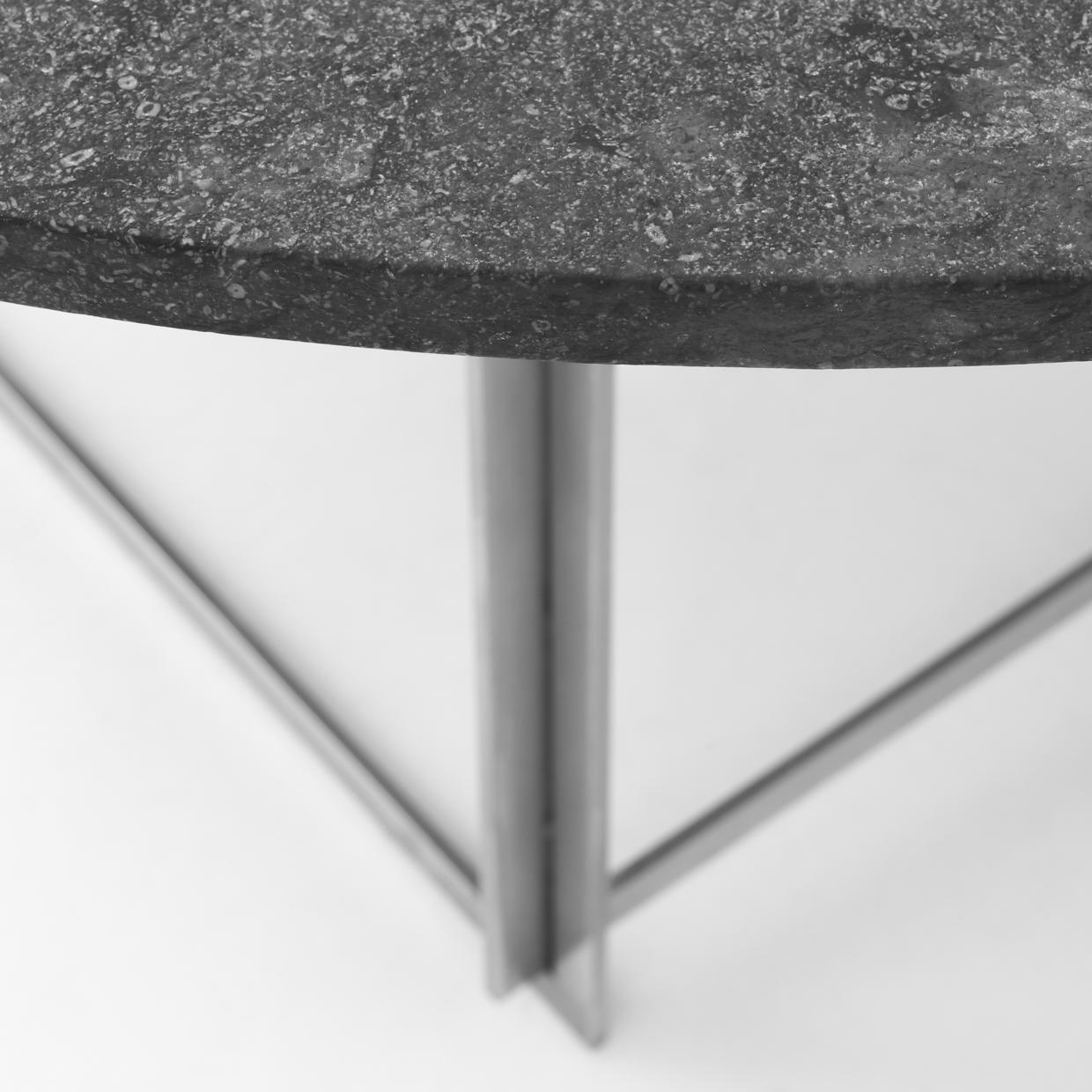 Poul Kjærholm PK 54 - Round dining table with matt chromed steel frame and Porsgrunn marble top. Design 1963. Maker E. Kold Christensen.