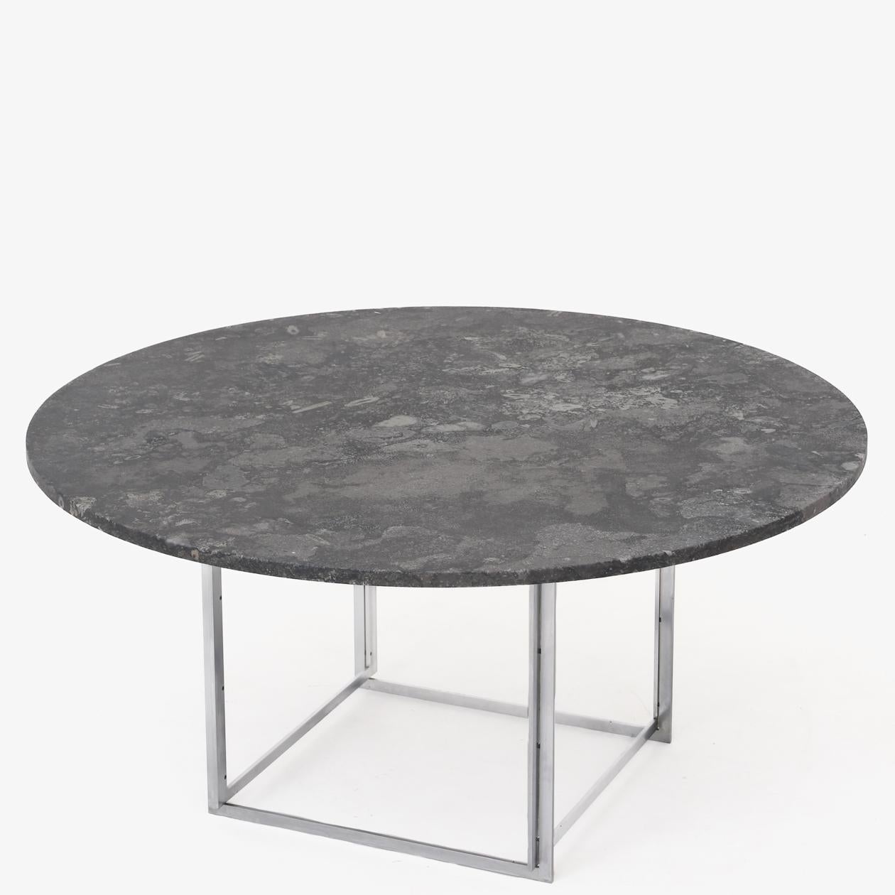 Patinated PK 54 Table with Porsgrunn Marble by Poul Kjærholm