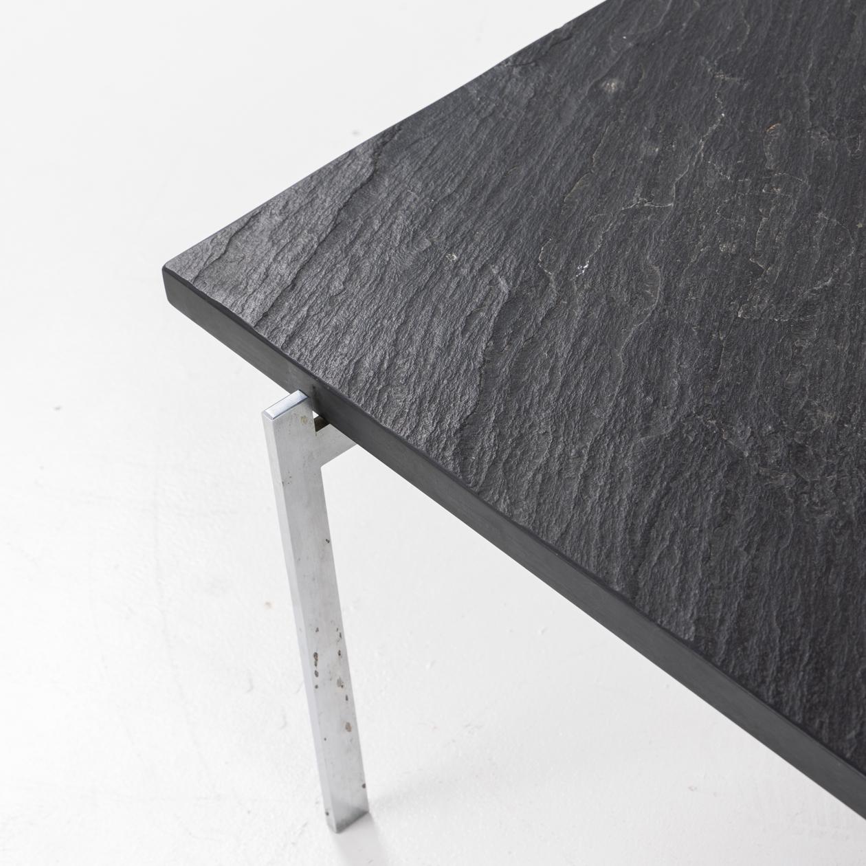 PK 61 coffee table with slate top. Poul Kjærholm / E. Kold Christensen