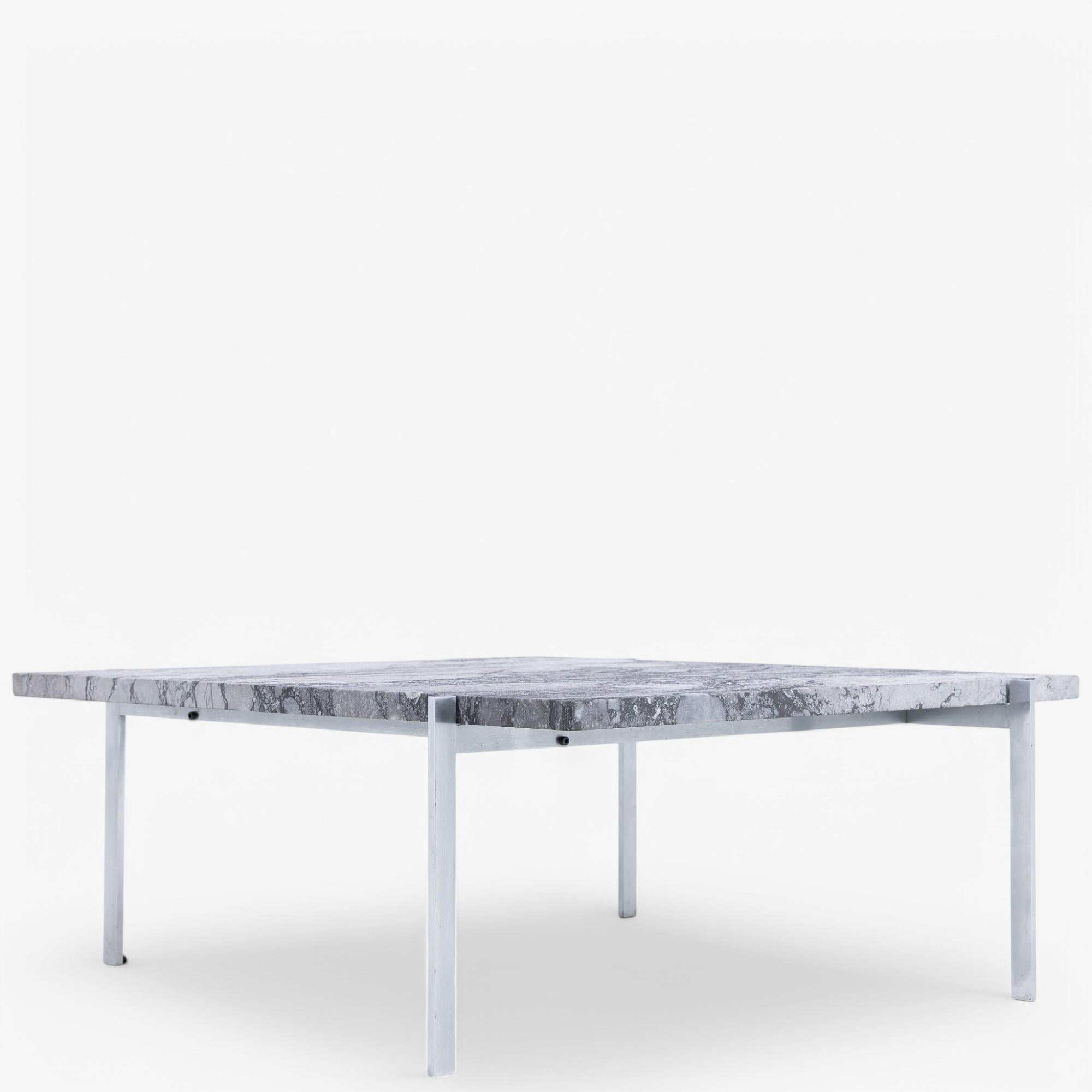 PK 61 - Mesa baja de mármol Porsgrunn de Poul Kjærholm Acero en venta