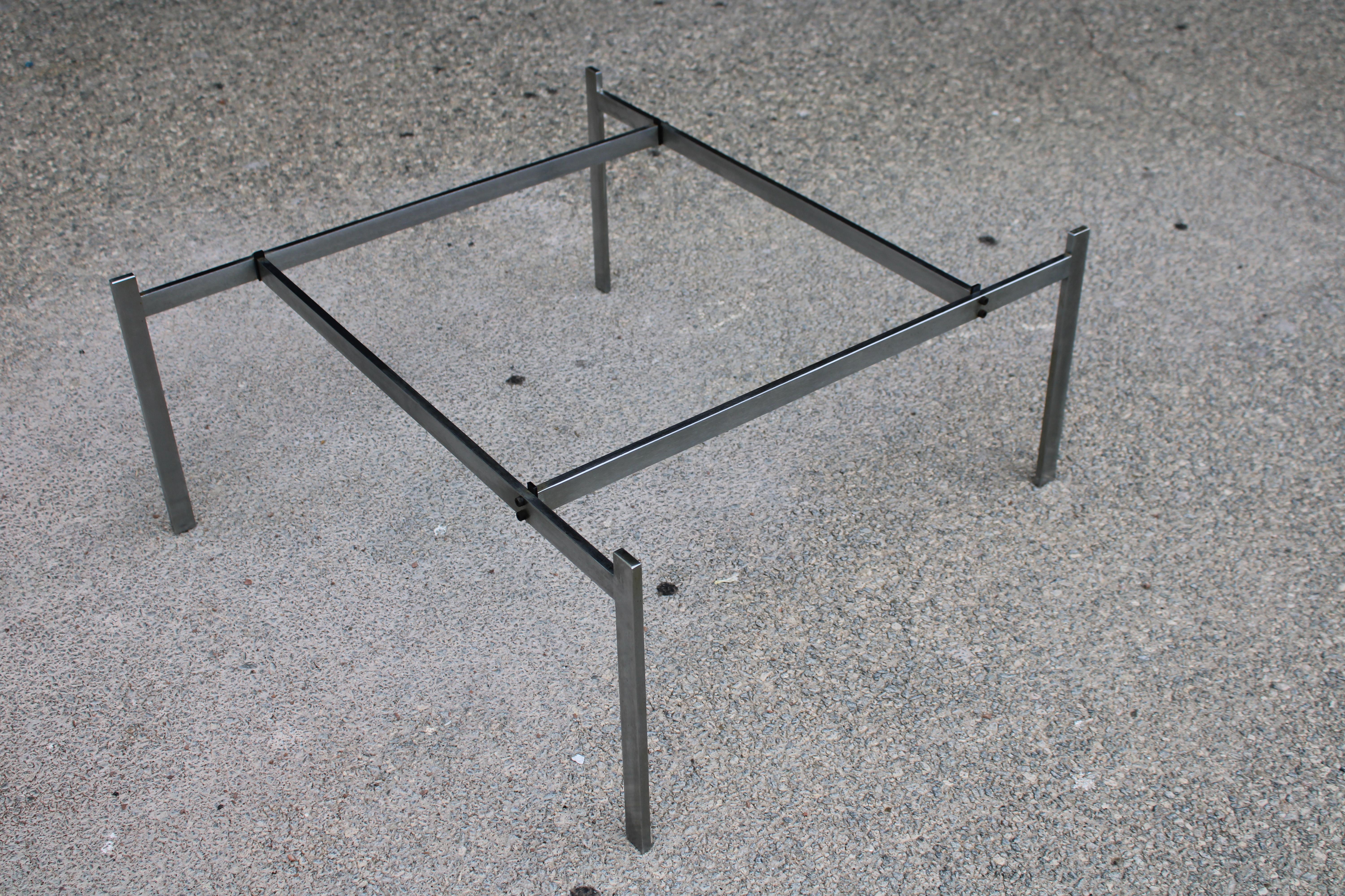Acier Table en verre PK-61 de Poul Kjaerholm pour E. Kold Christensen en vente