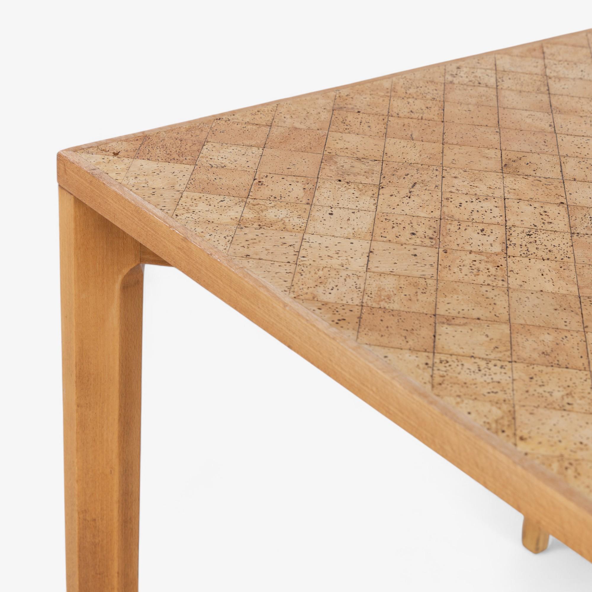 PK 70 - Rare dining table with cork table top by Poul Kjærholm In Good Condition For Sale In Copenhagen, DK