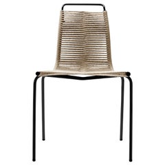 PK1 Dining Chair in Black Steel Base by Poul Kjærholm