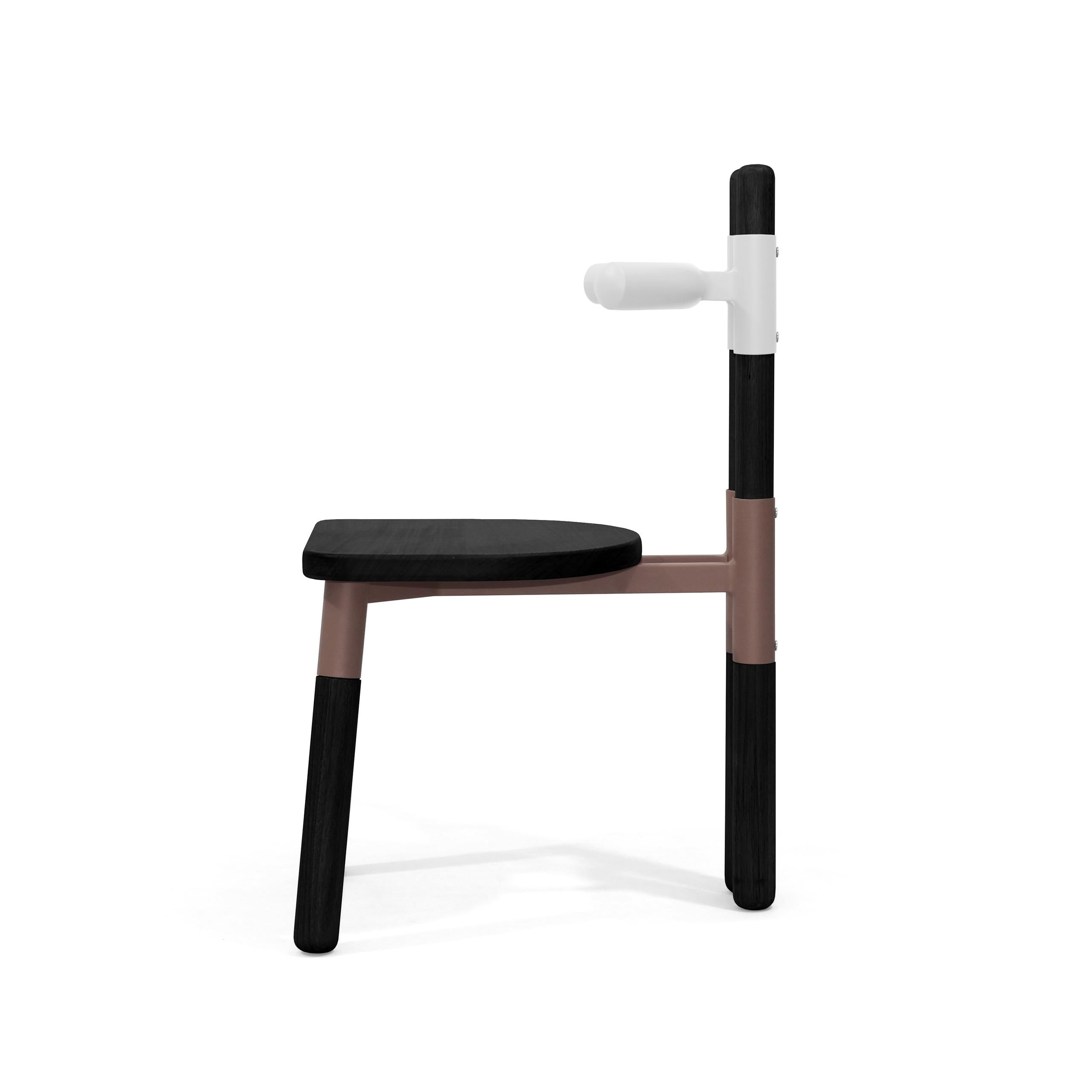 PK12 Chair, Bicolor Steel Structure and Ebonized Wood Legs by Paulo Kobylka For Sale 4