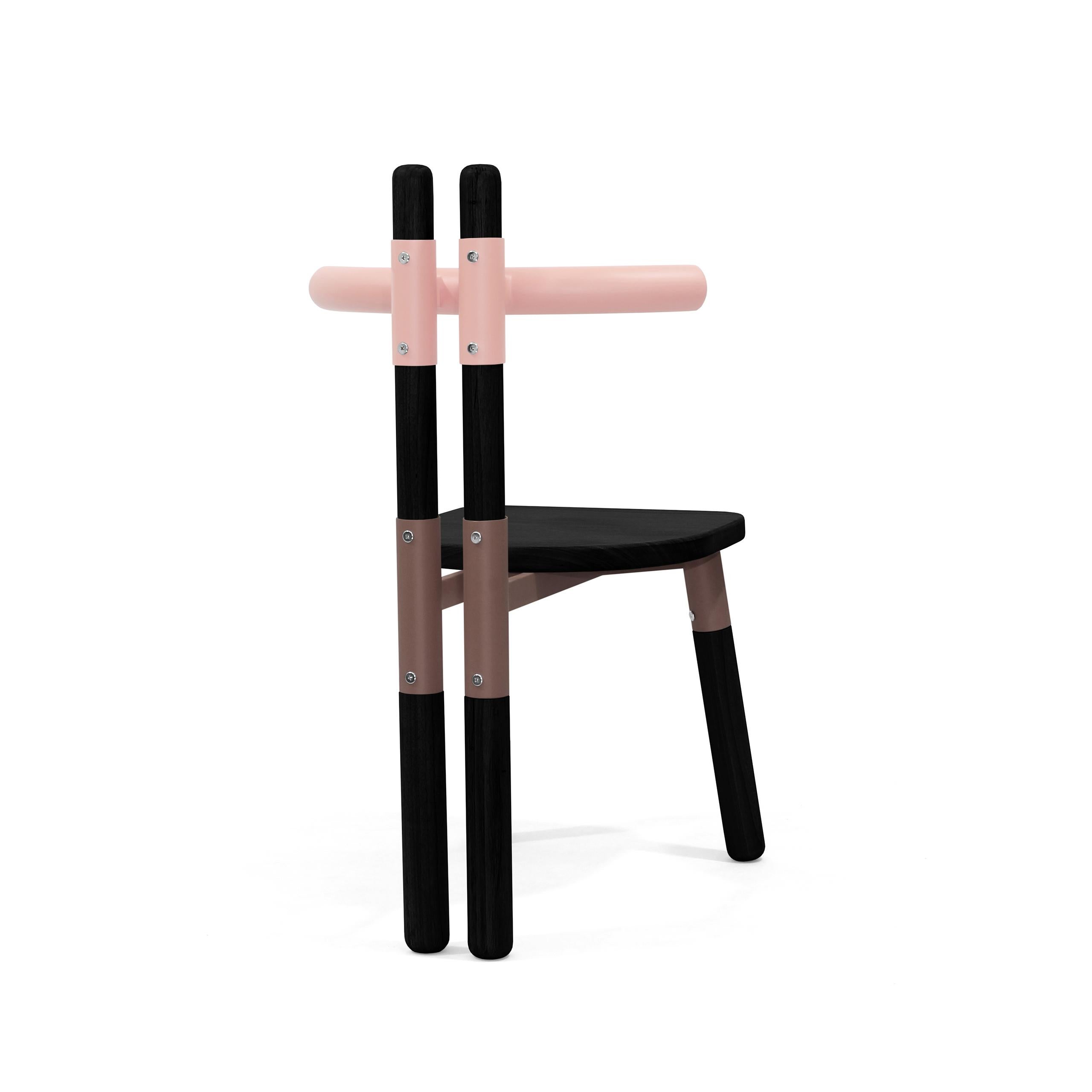 PK12 Chair, Bicolor Steel Structure and Ebonized Wood Legs by Paulo Kobylka For Sale 6