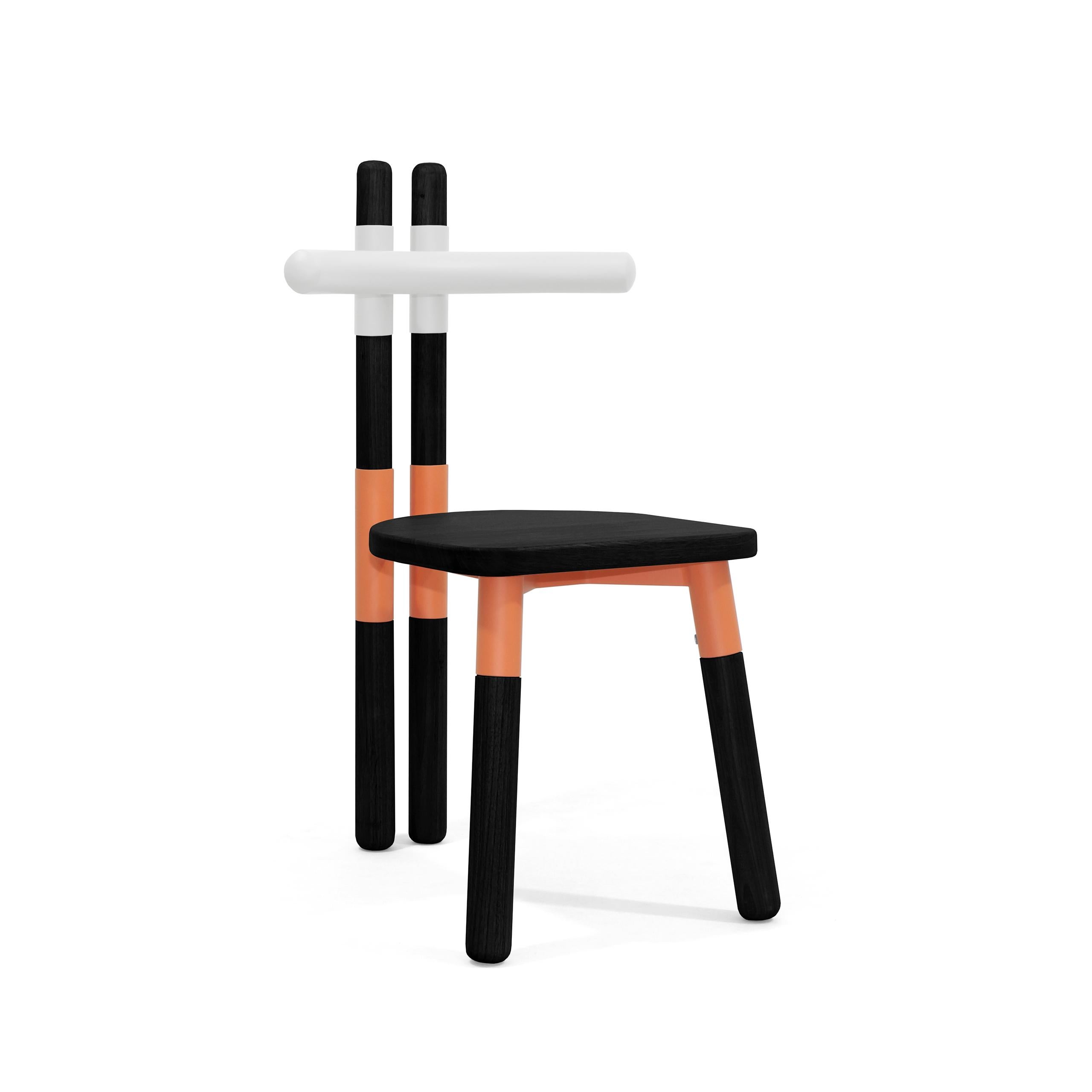 PK12 Chair, Bicolor Steel Structure and Ebonized Wood Legs by Paulo Kobylka For Sale 7