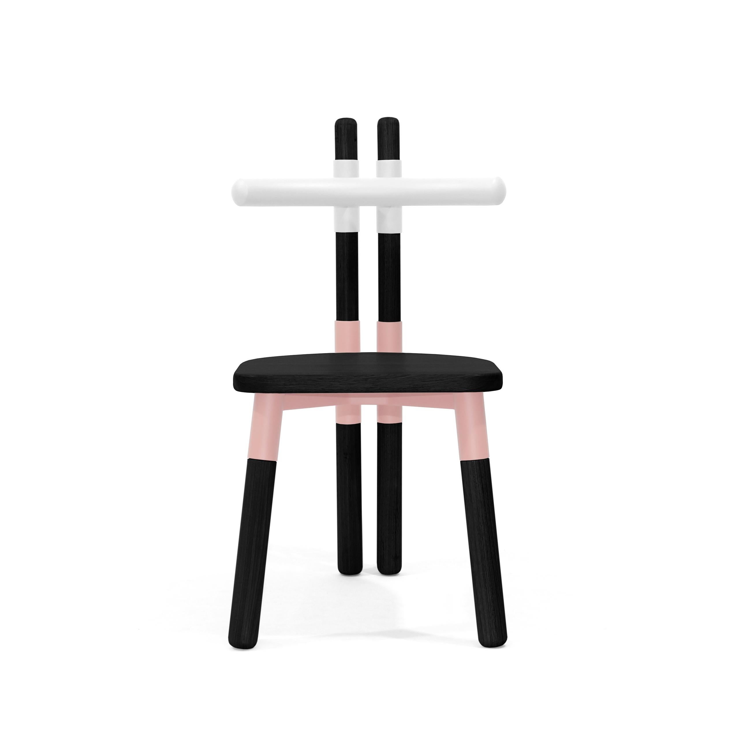 PK12 Chair, Bicolor Steel Structure and Ebonized Wood Legs by Paulo Kobylka For Sale 2