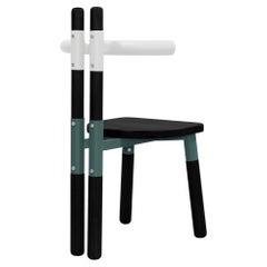 PK12 Stuhl, Struktur aus zweifarbigem Stahl und Beinen aus ebonisiertem Holz von Paulo Kobylka