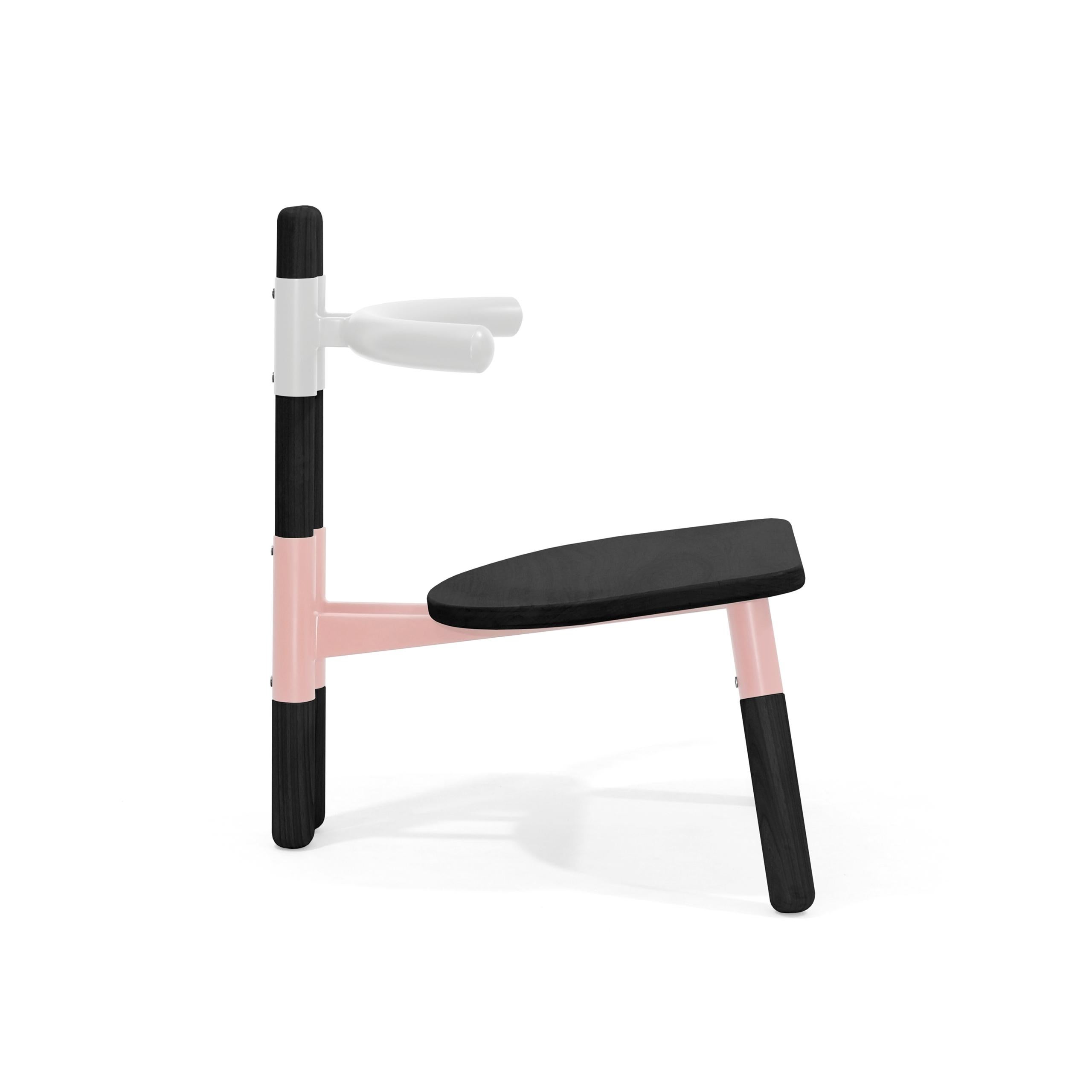 PK13 Armchair, Bicolor Steel Structure and Ebonized Wood Legs by Paulo Kobylka For Sale 4