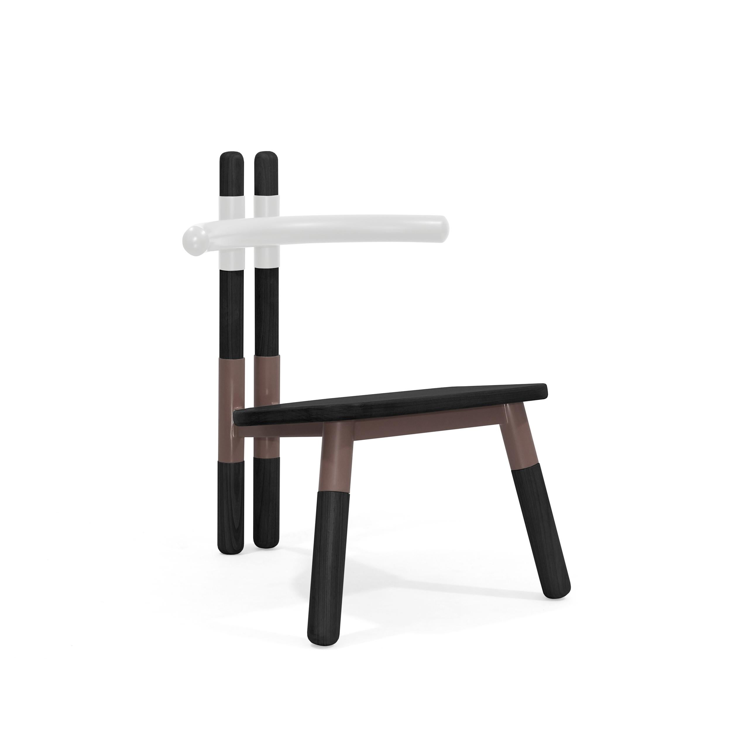 PK13 Armchair, Bicolor Steel Structure and Ebonized Wood Legs by Paulo Kobylka For Sale 6