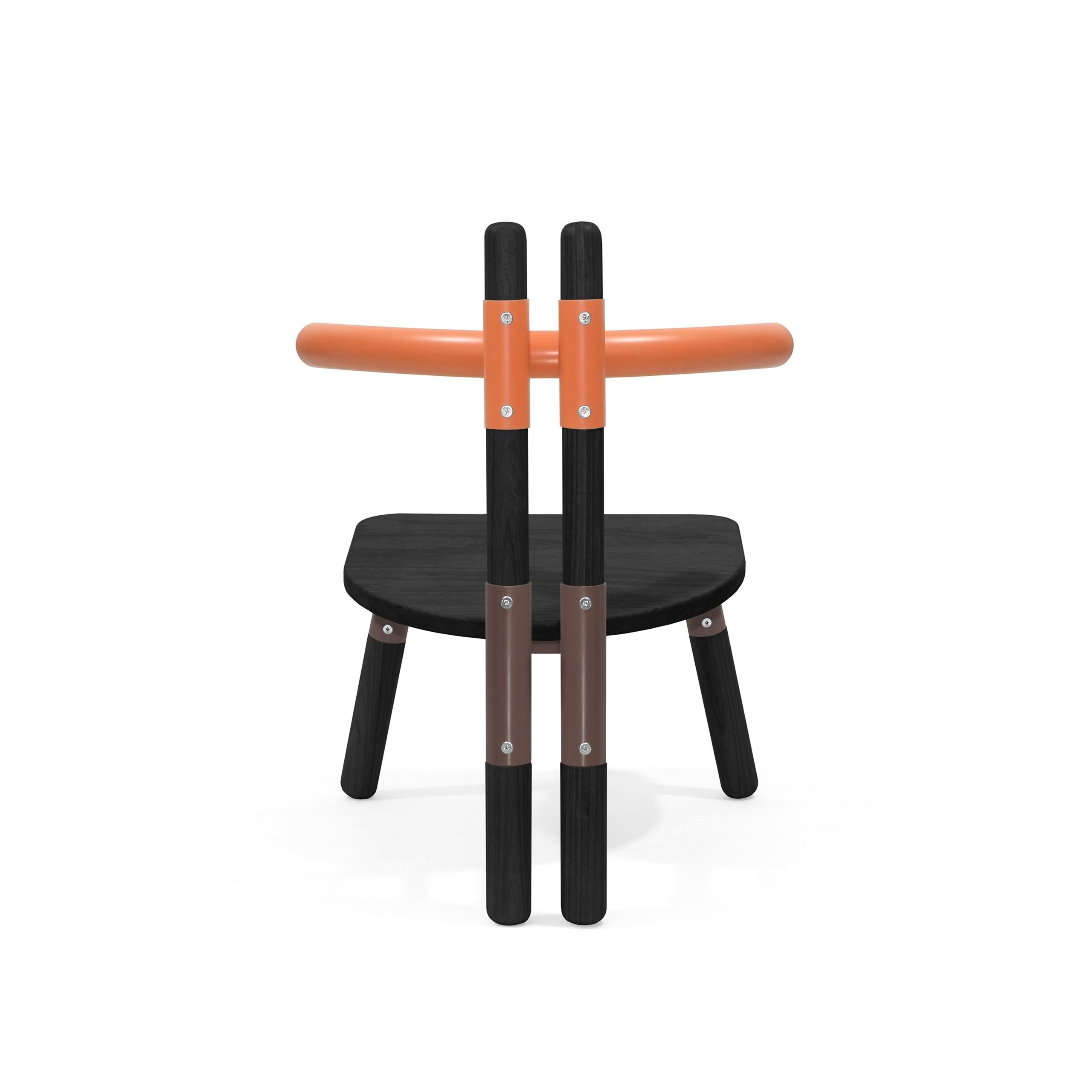 PK13 Armchair, Bicolor Steel Structure and Ebonized Wood Legs by Paulo Kobylka For Sale 7