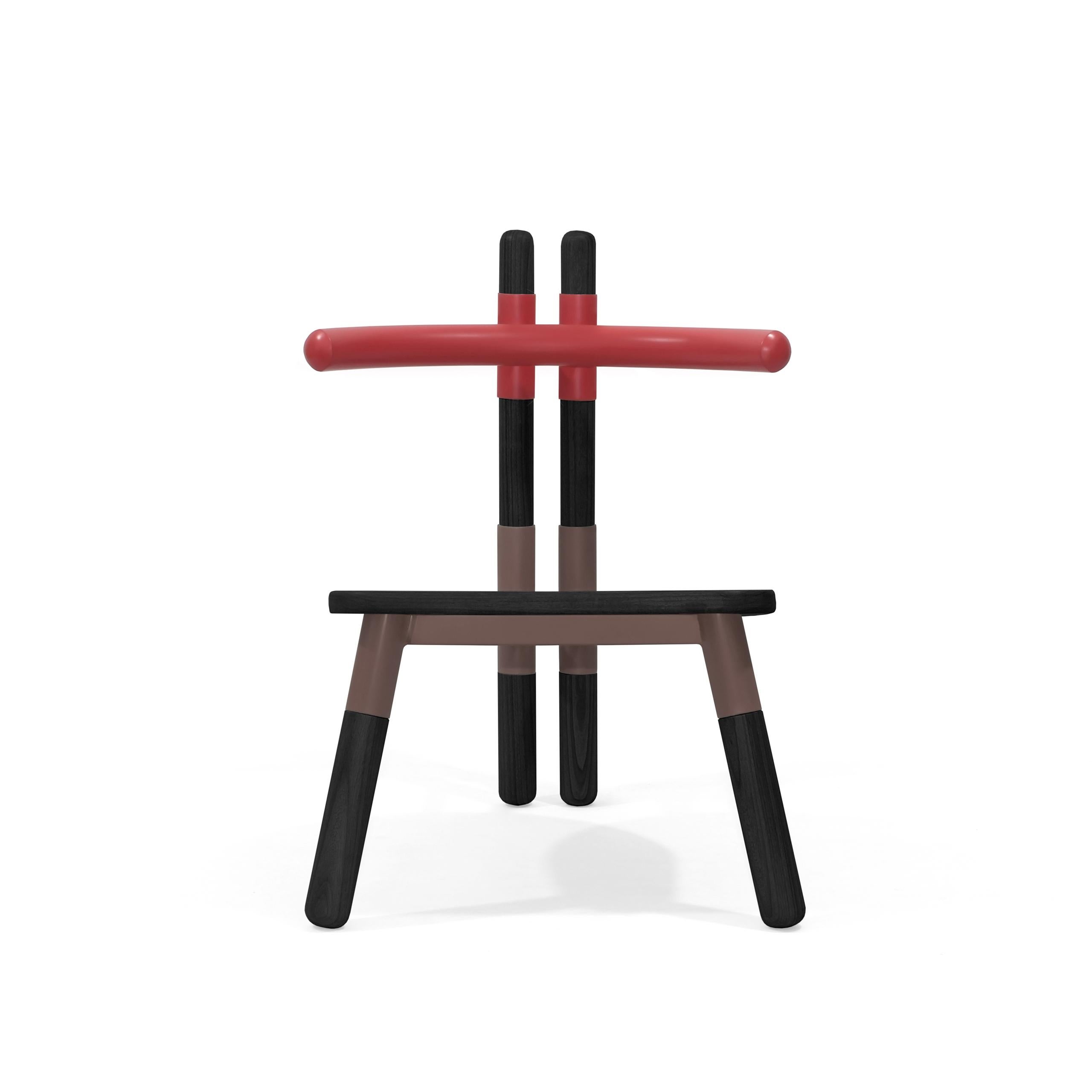 PK13 Armchair, Bicolor Steel Structure and Ebonized Wood Legs by Paulo Kobylka For Sale 8