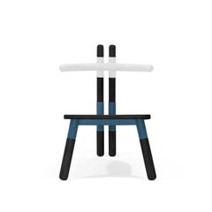 PK13 Armchair, Bicolor Steel Structure and Ebonized Wood Legs by Paulo Kobylka