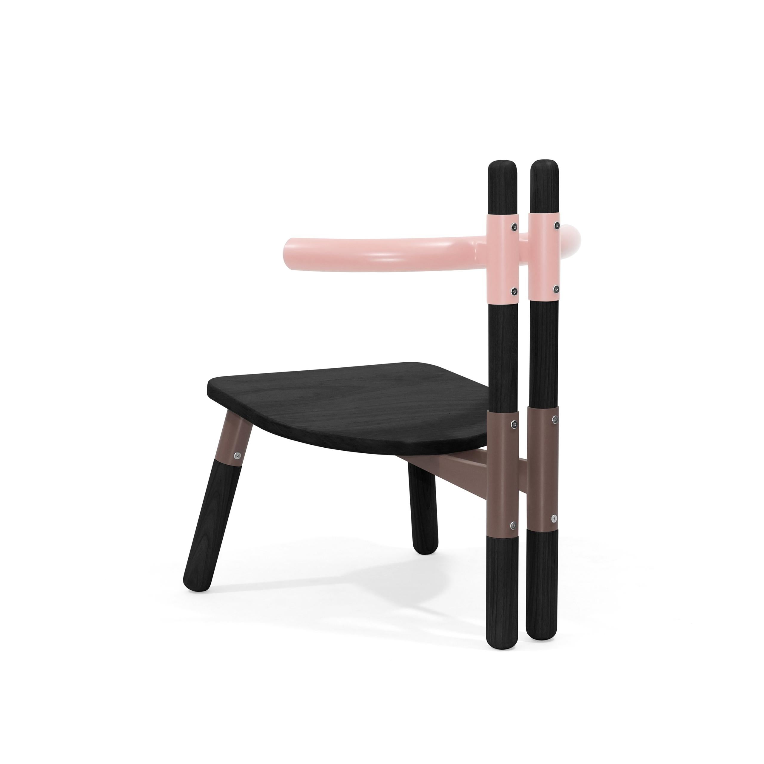 Contemporary PK13 Armchair, Bicolor Steel Structure and Ebonized Wood Legs by Paulo Kobylka For Sale