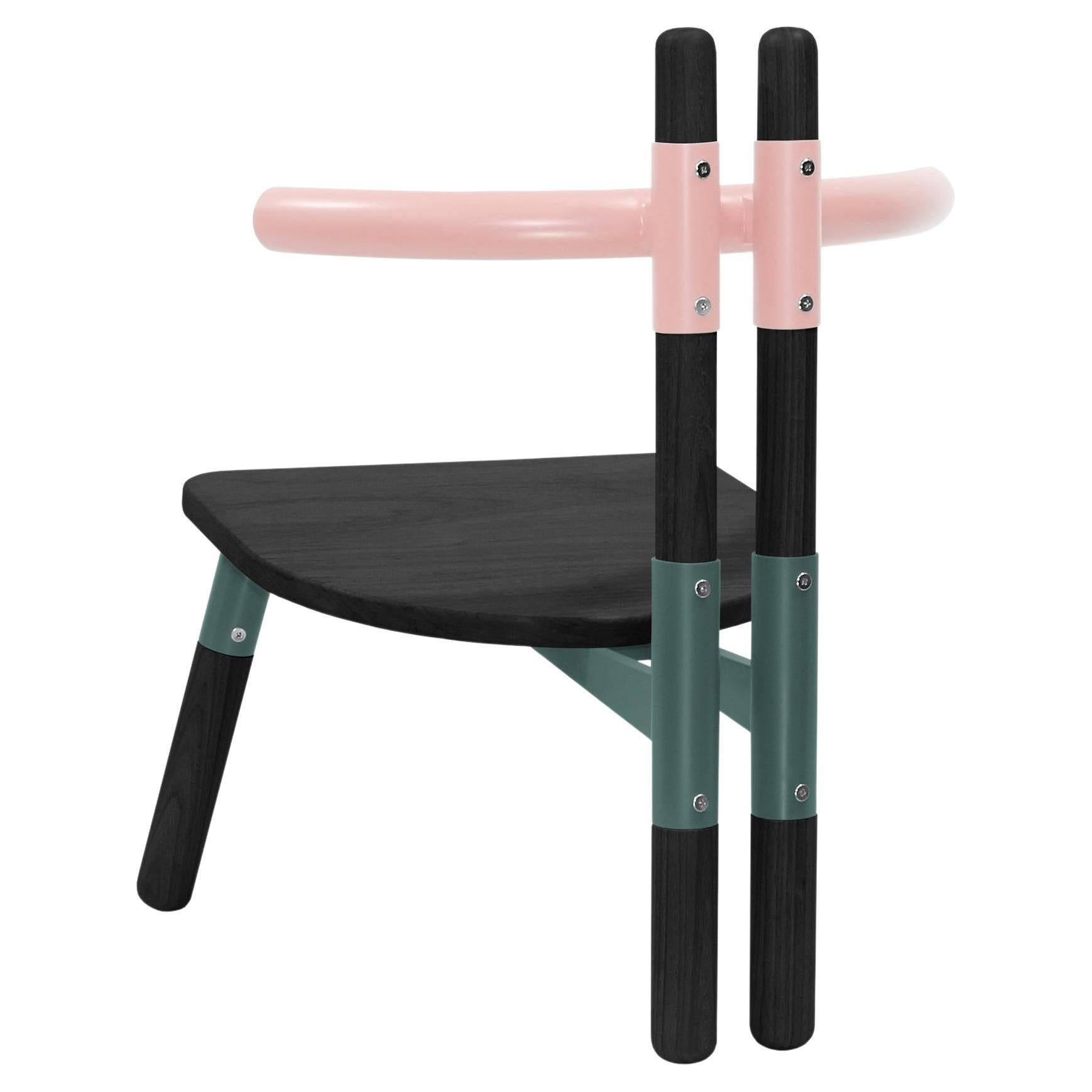 PK13 Armchair, Bicolor Steel Structure and Ebonized Wood Legs by Paulo Kobylka For Sale