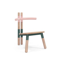 PK13 Armchair, Bicolor Steel Structure and Turned Wood Legs by Paulo Kobylka