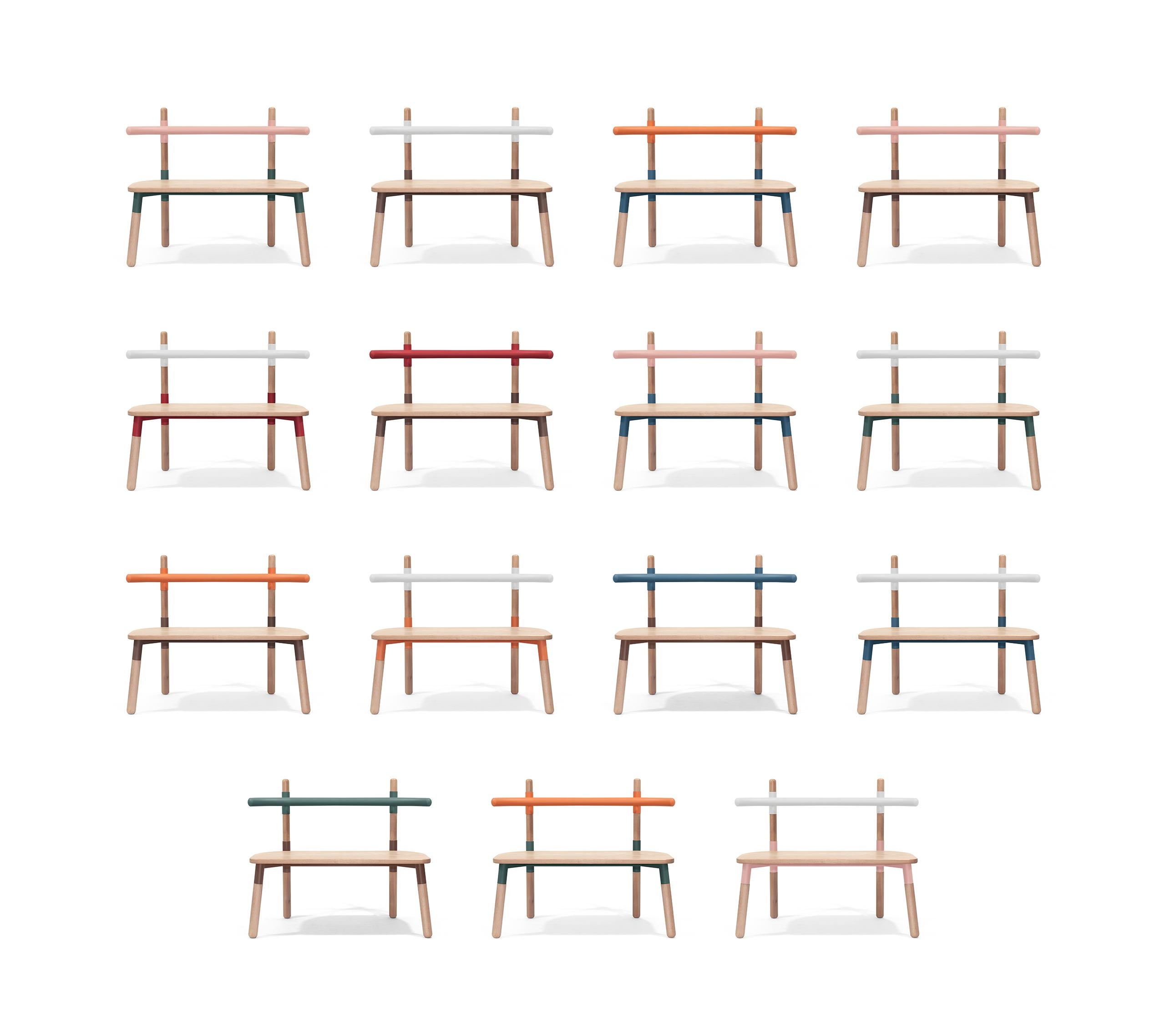 PK14 Doppelstuhl, zweifarbige Stahlstruktur und gedrechselte Holzbeine von Paulo Kobylka im Angebot 11