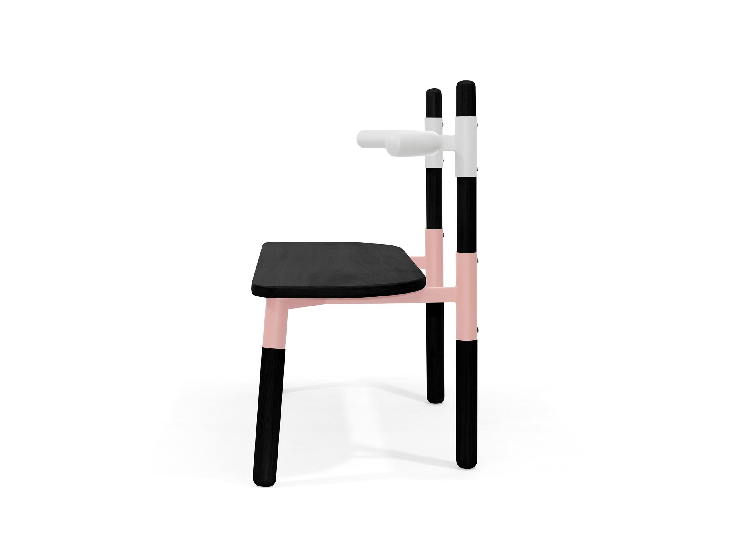 PK14 Double Chair, Bicolor Steel Structure & Ebonized Wood Legs by Paulo Kobylka For Sale 7