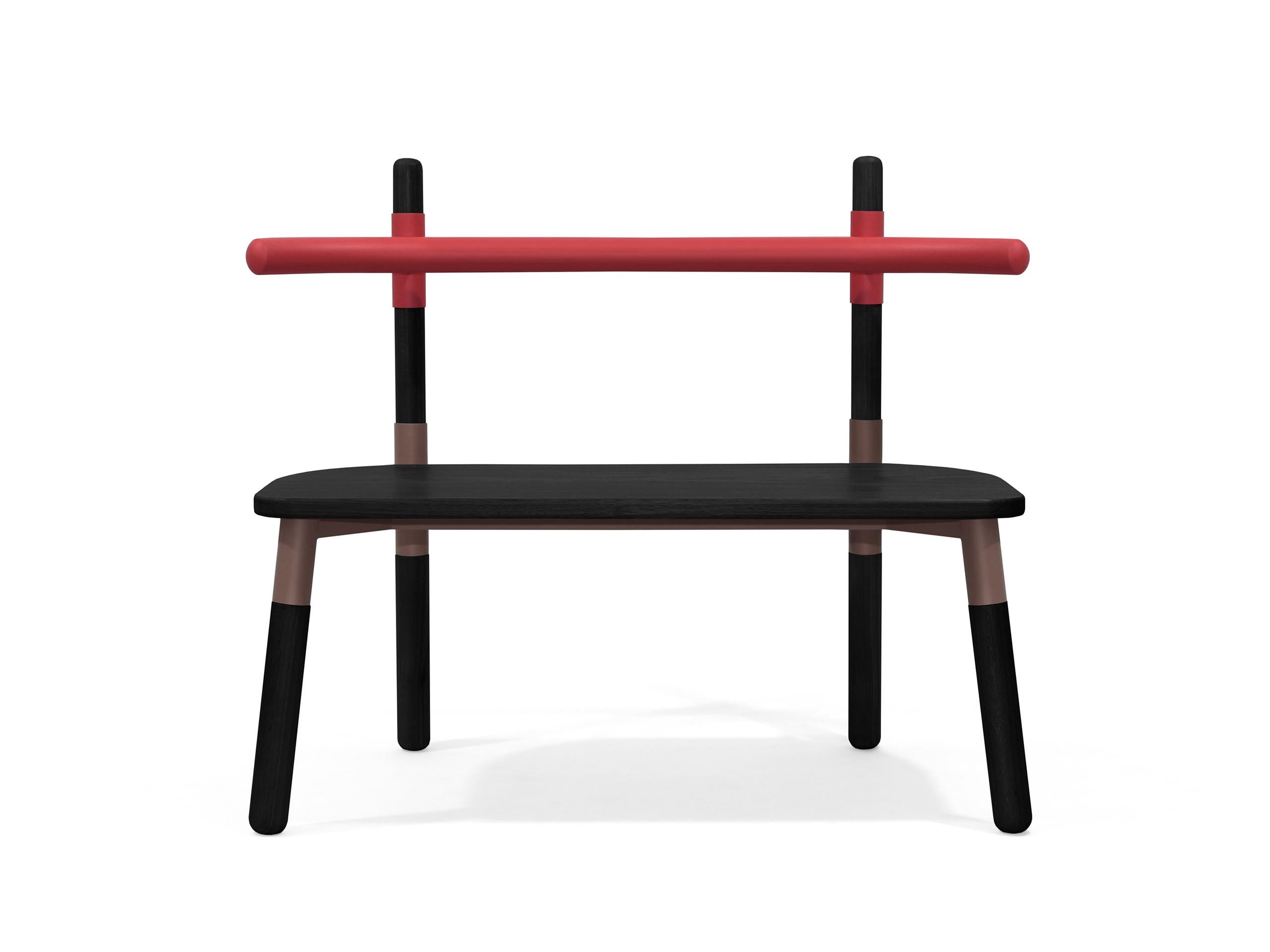 PK14 Double Chair, Bicolor Steel Structure & Ebonized Wood Legs by Paulo Kobylka For Sale 9